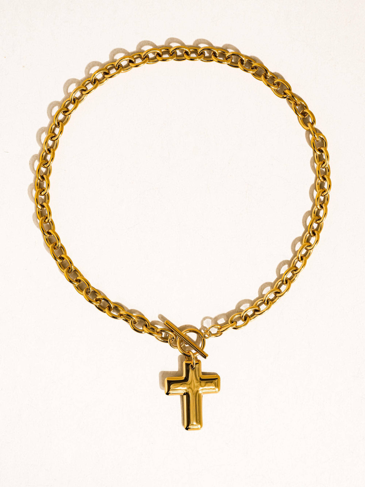 Gold Non-Tarnish Cross Pendant Necklace
