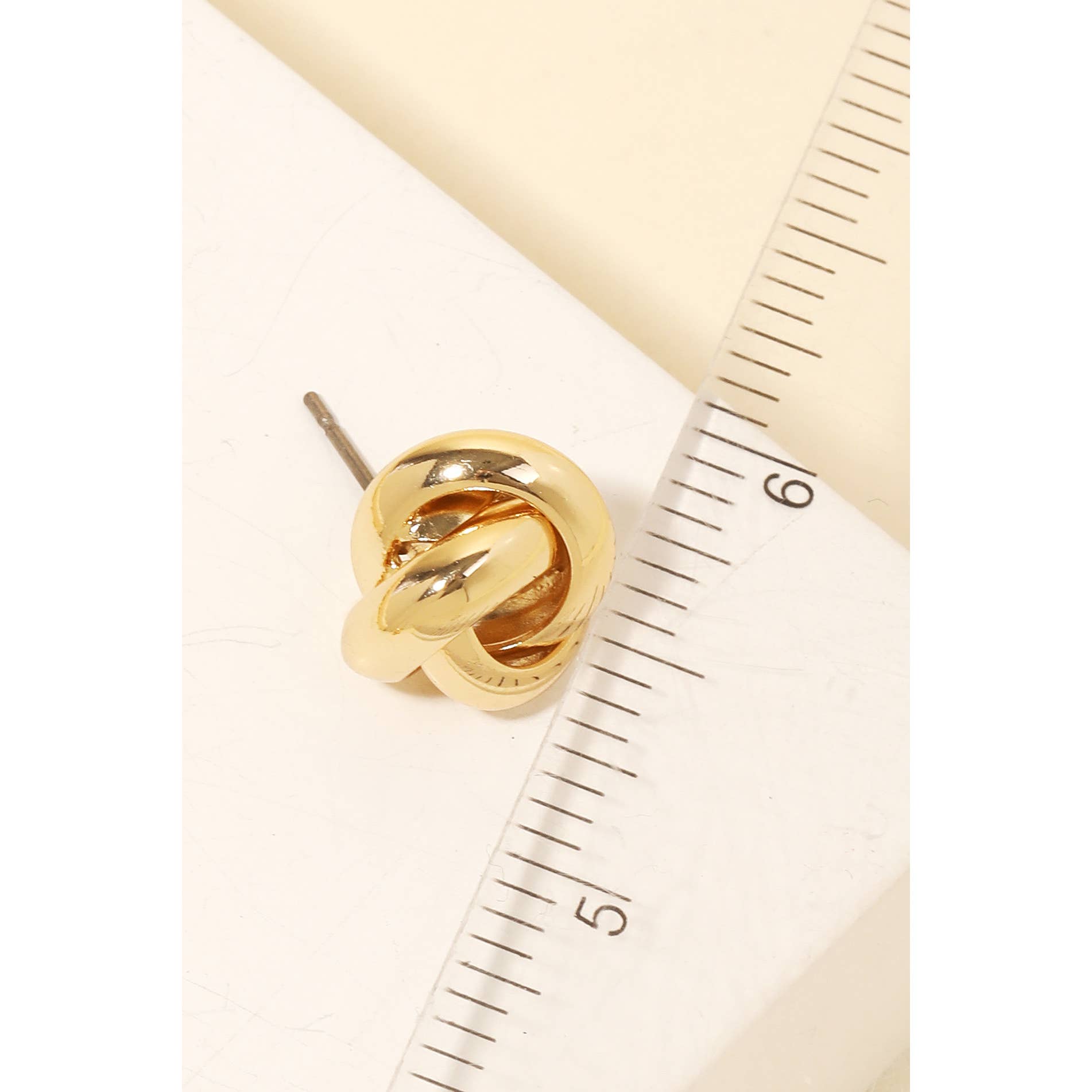 Gold Metallic Knot Stud Earrings