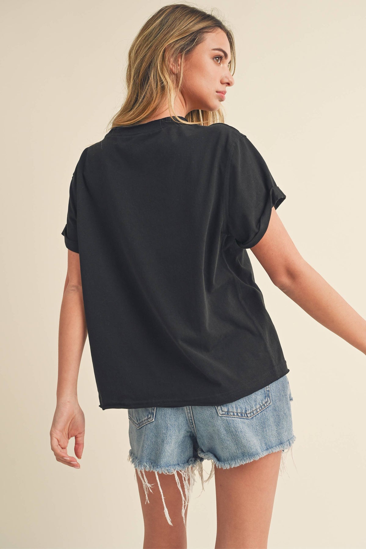 Black Short Sleeve Baby Tee