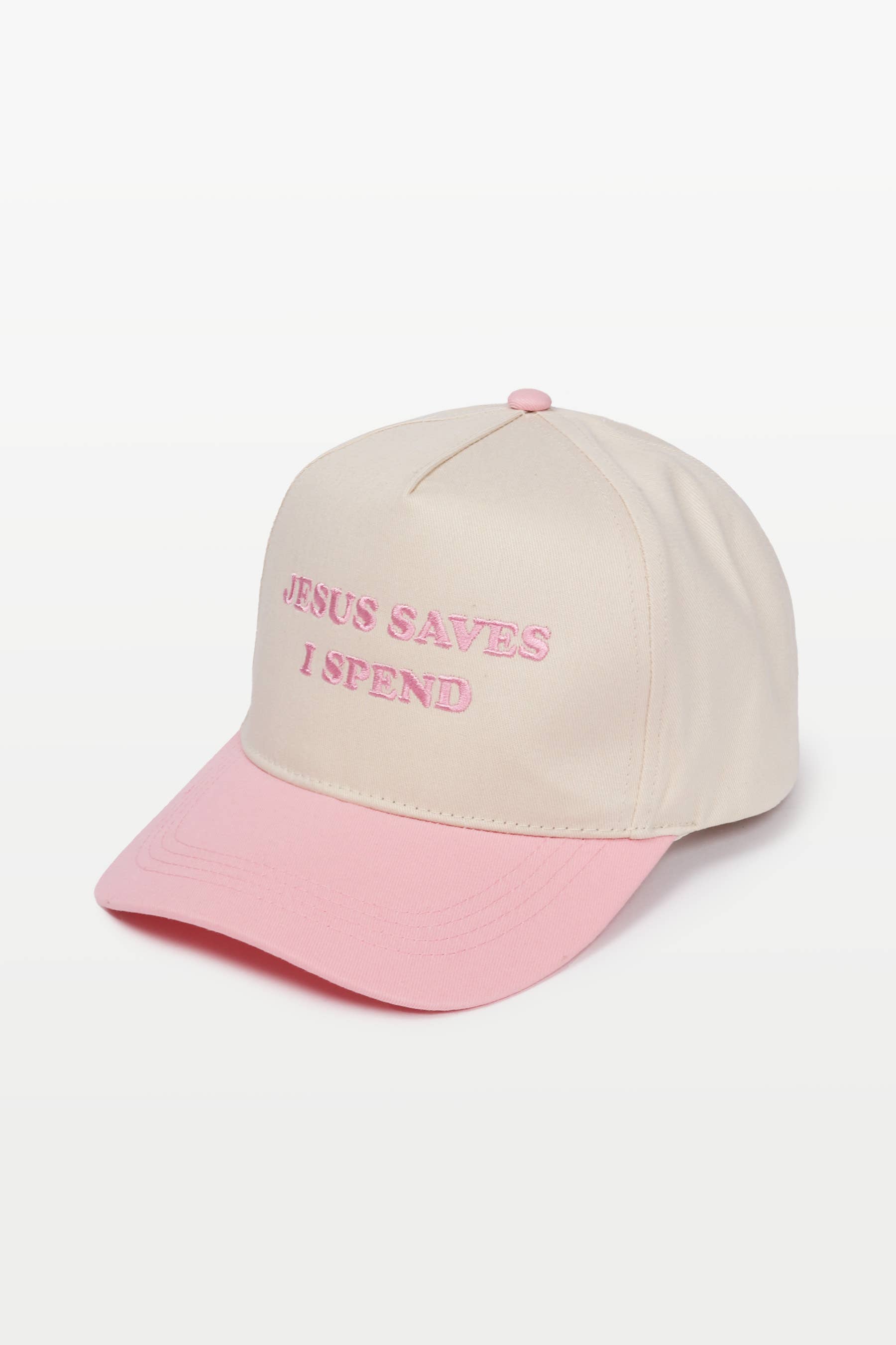 JESUS SAVES I SPEND Pink