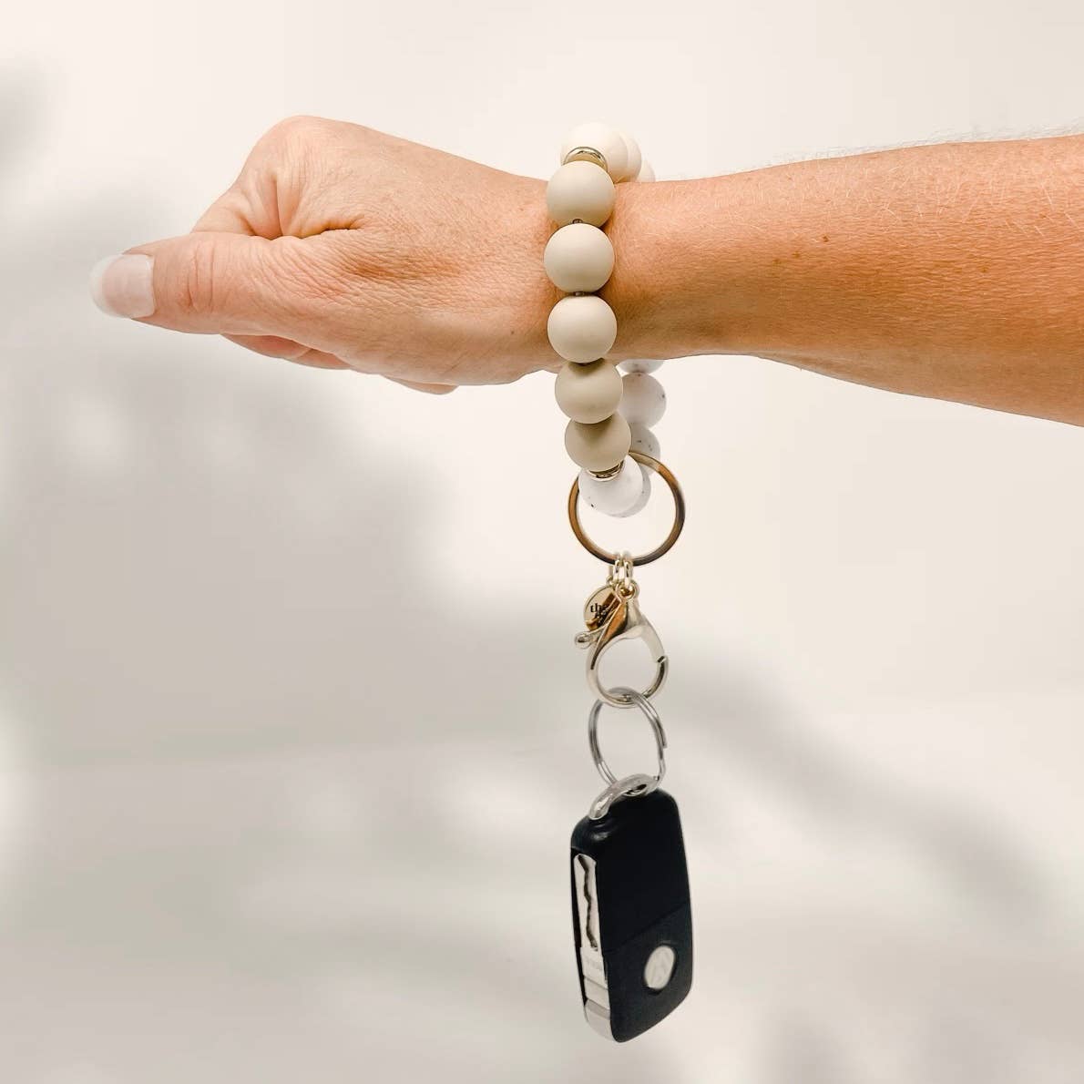 Hands-Free Keychain Wristlet - Oatmilk Latte