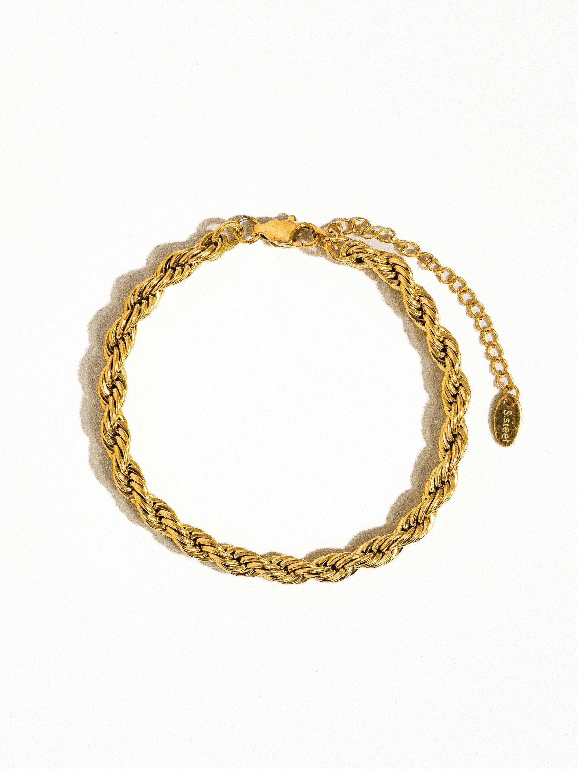 18K Gold Non-Tarnish Braided Stackable Bracelet