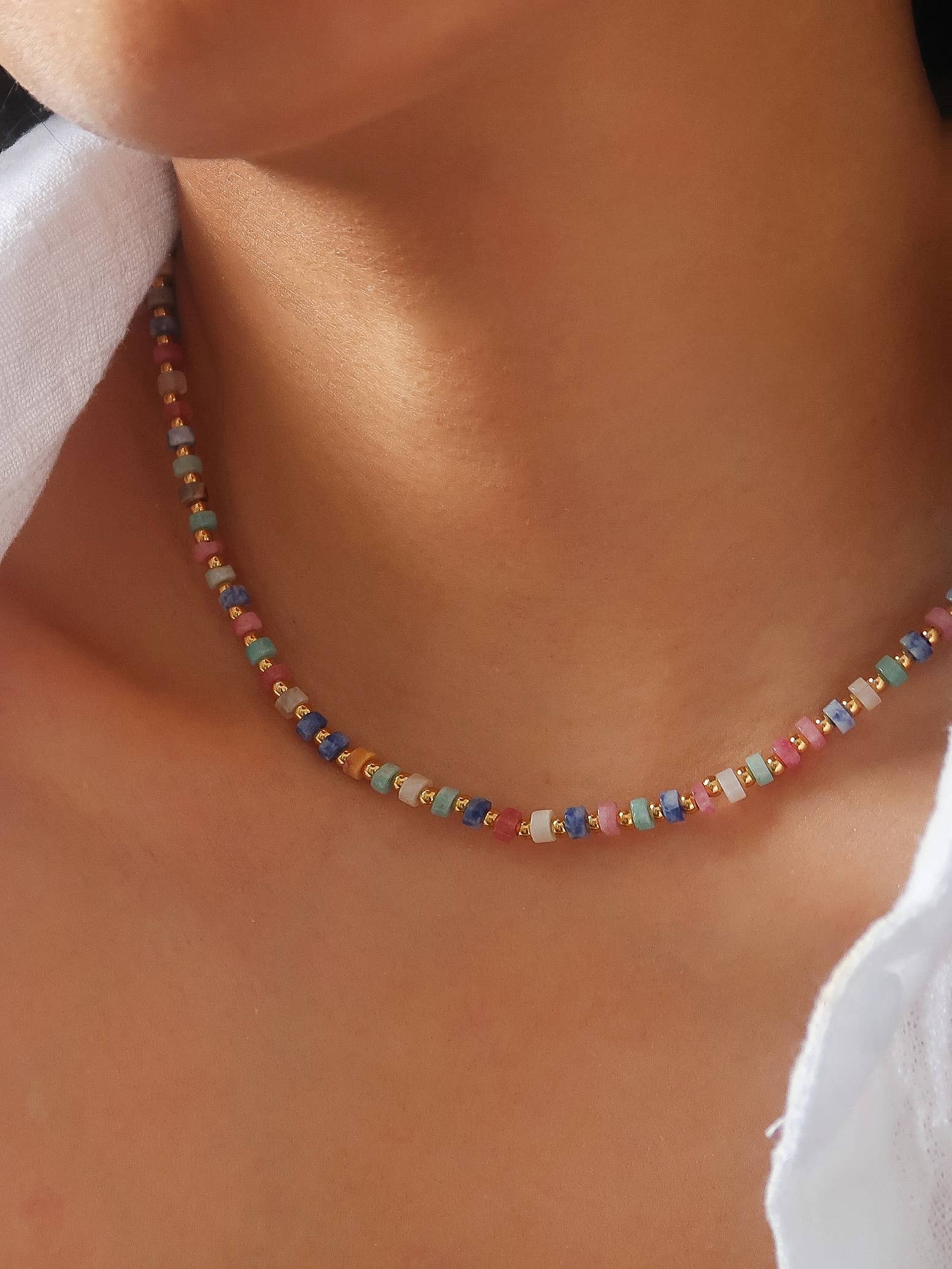 Faceted Bead Boho Necklace
