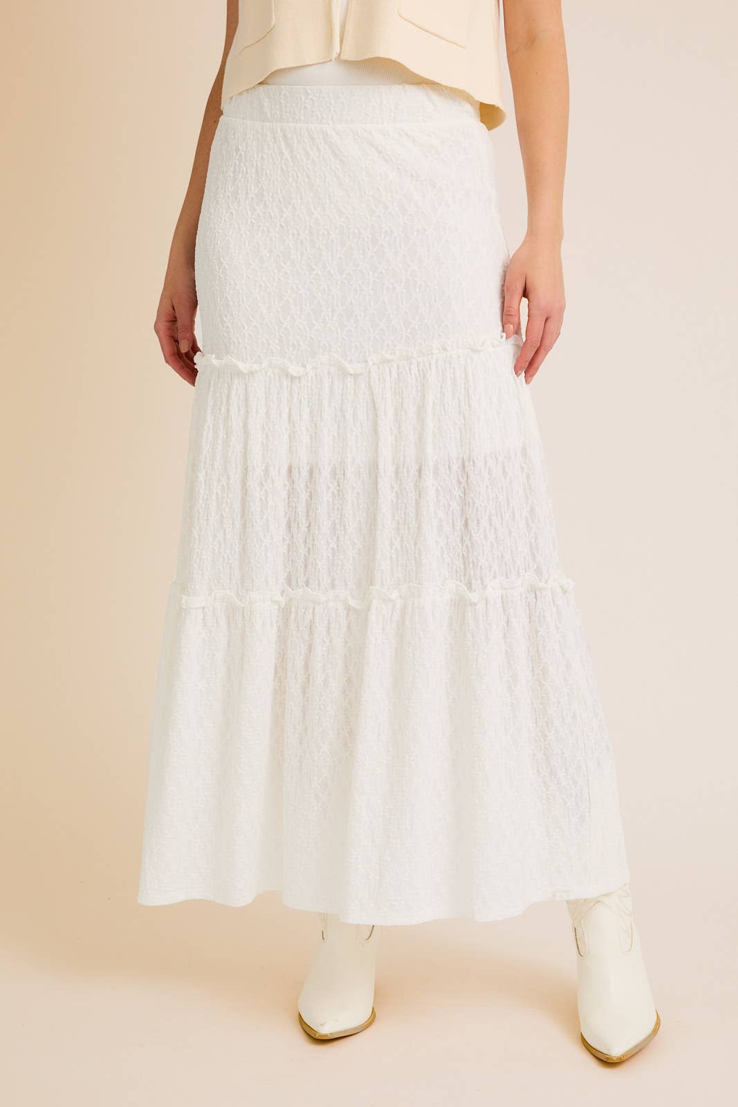 White Lace Maxi Skirt