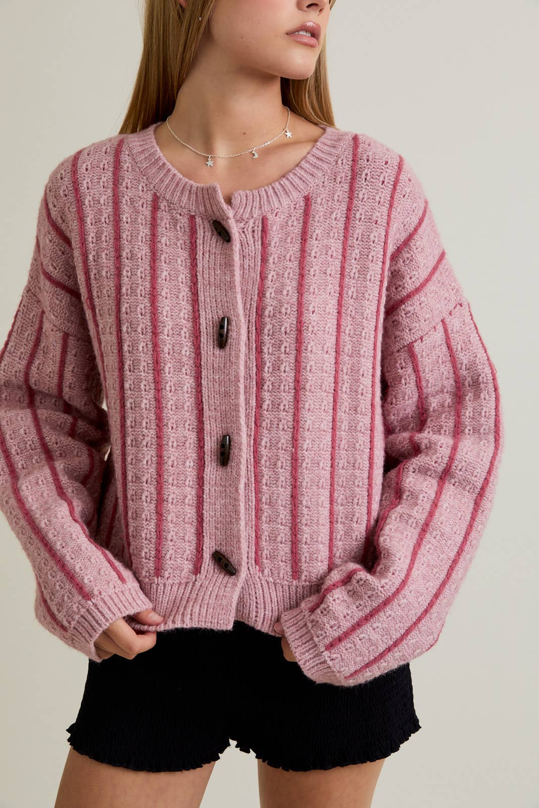 Pink Stripe Sweater Cardi - FINAL SALE