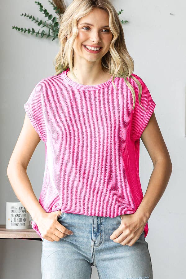 Green Ribbed Knit Top