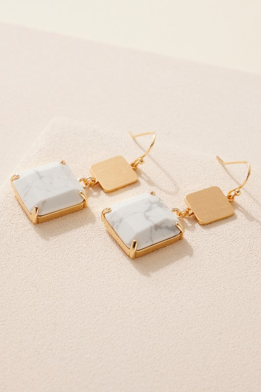 Square Stone Earrings - FINAL SALE