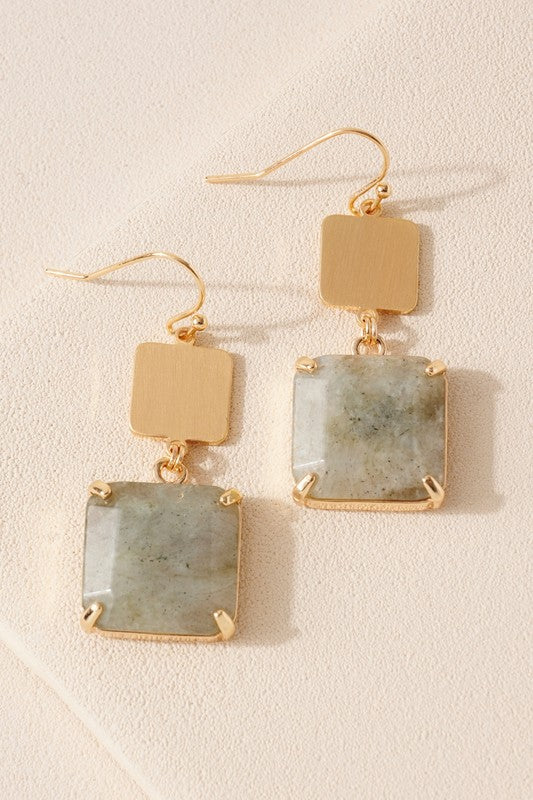 Square Stone Earrings - FINAL SALE