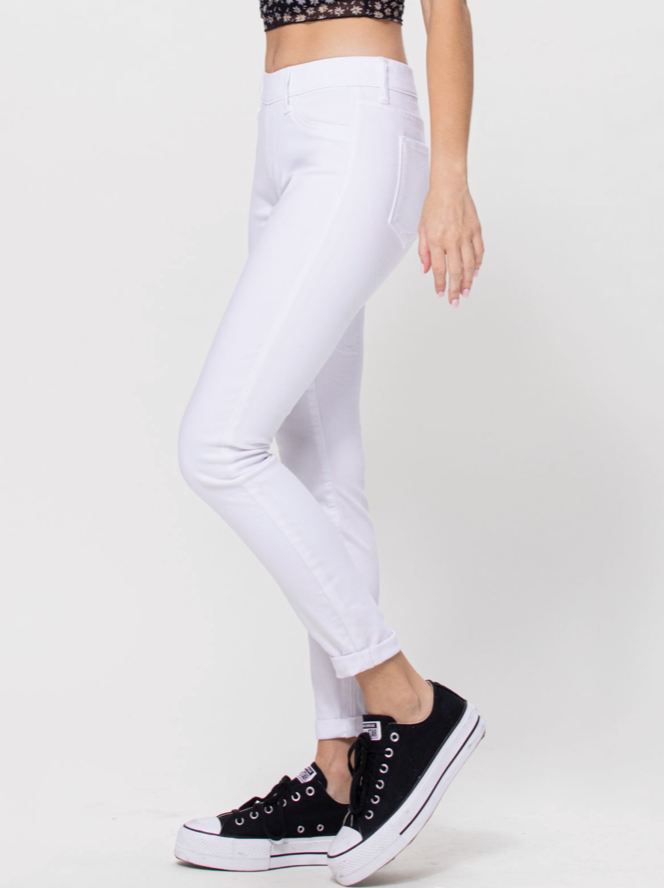 White Pull On Skinny