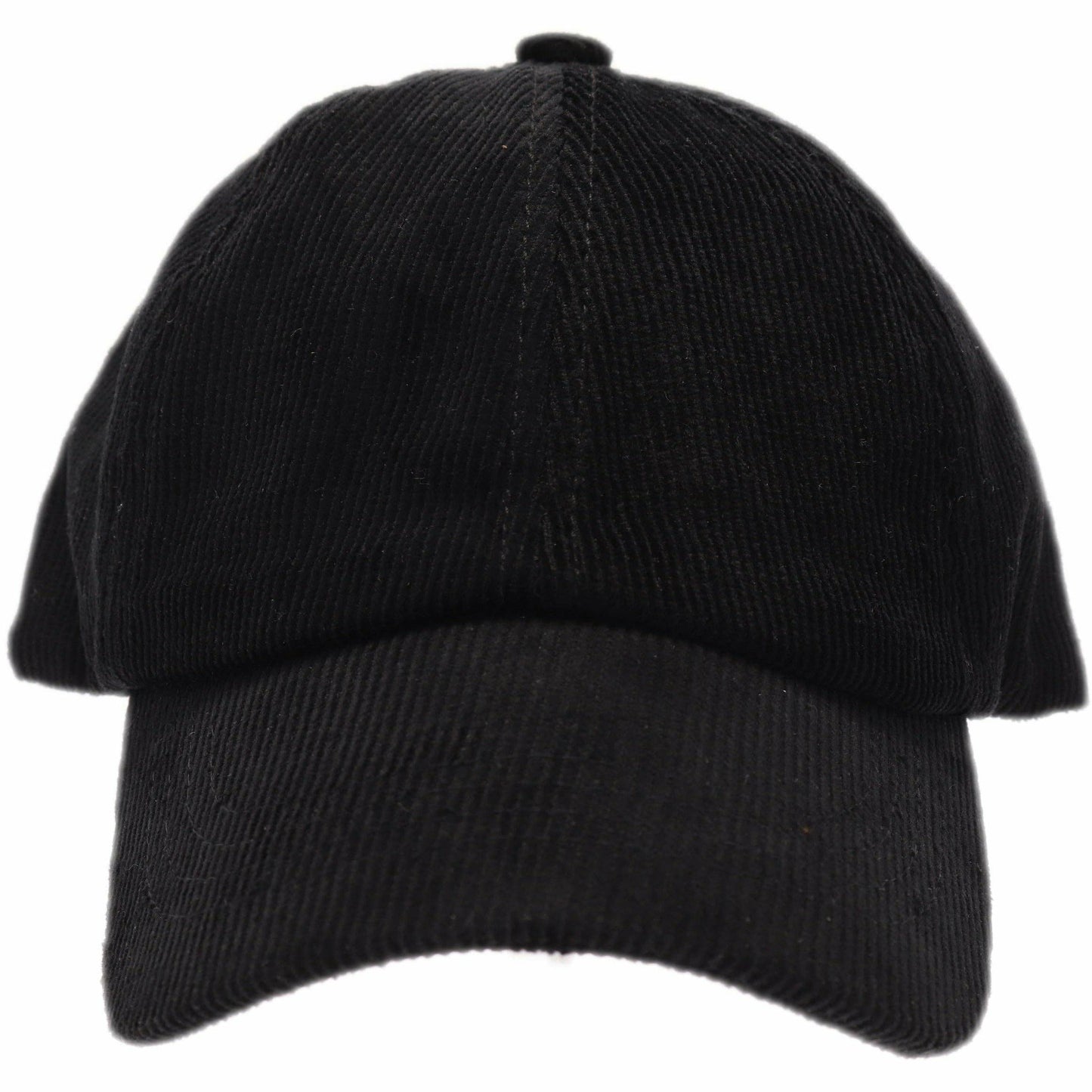 Black Corduroy Pony Ball Cap