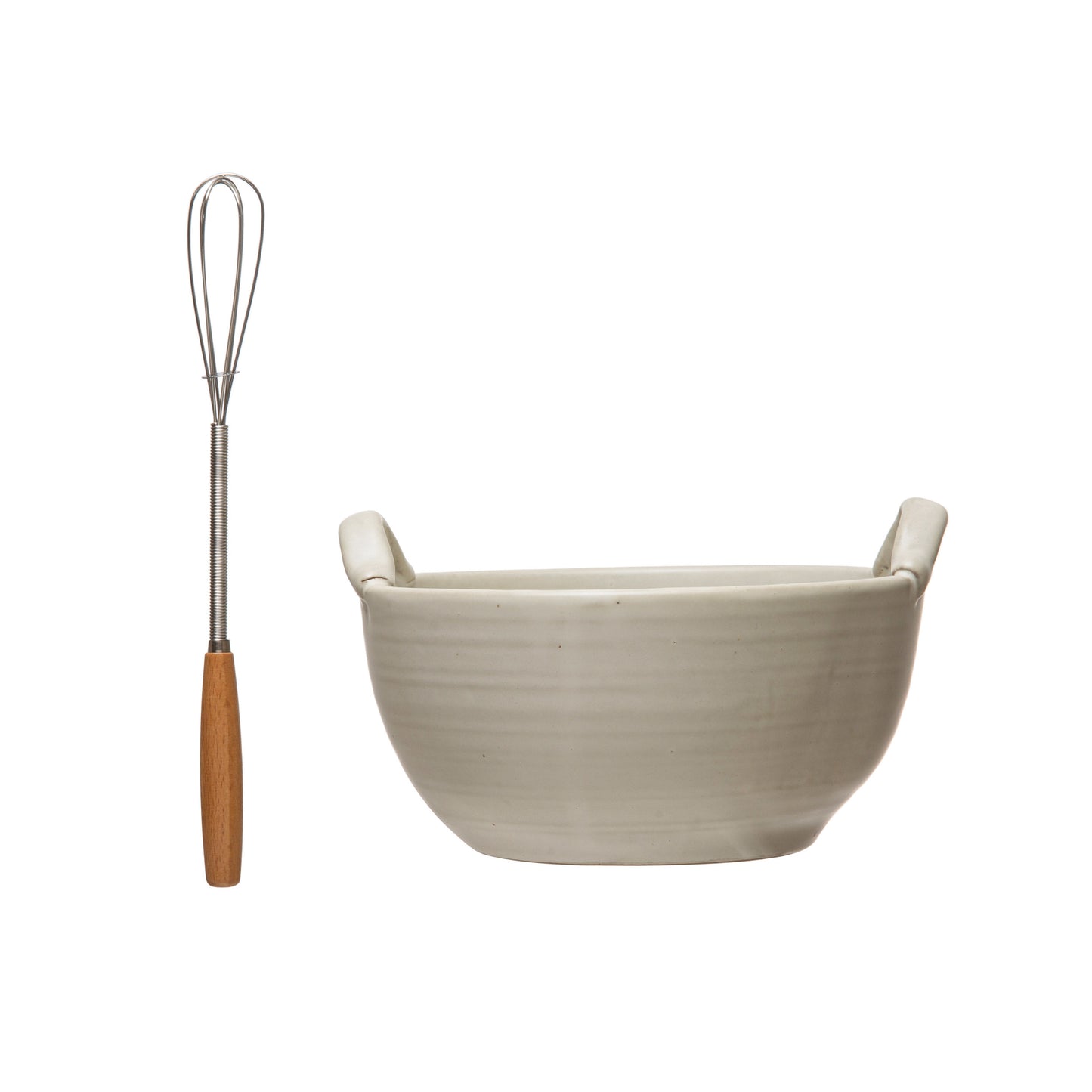 Stoneware Bowl & Whisk