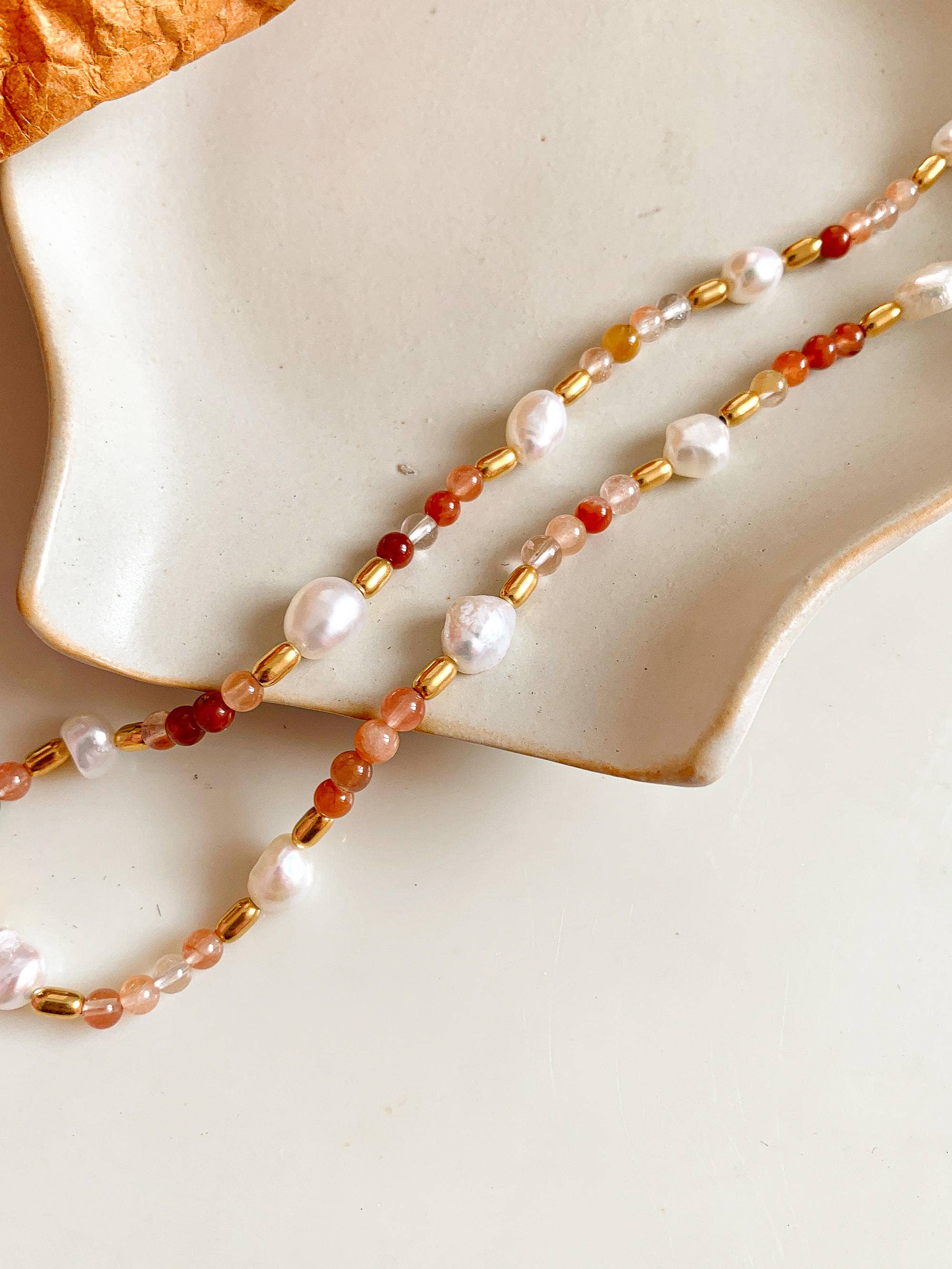 Rose Non Tarnish Bead Necklace