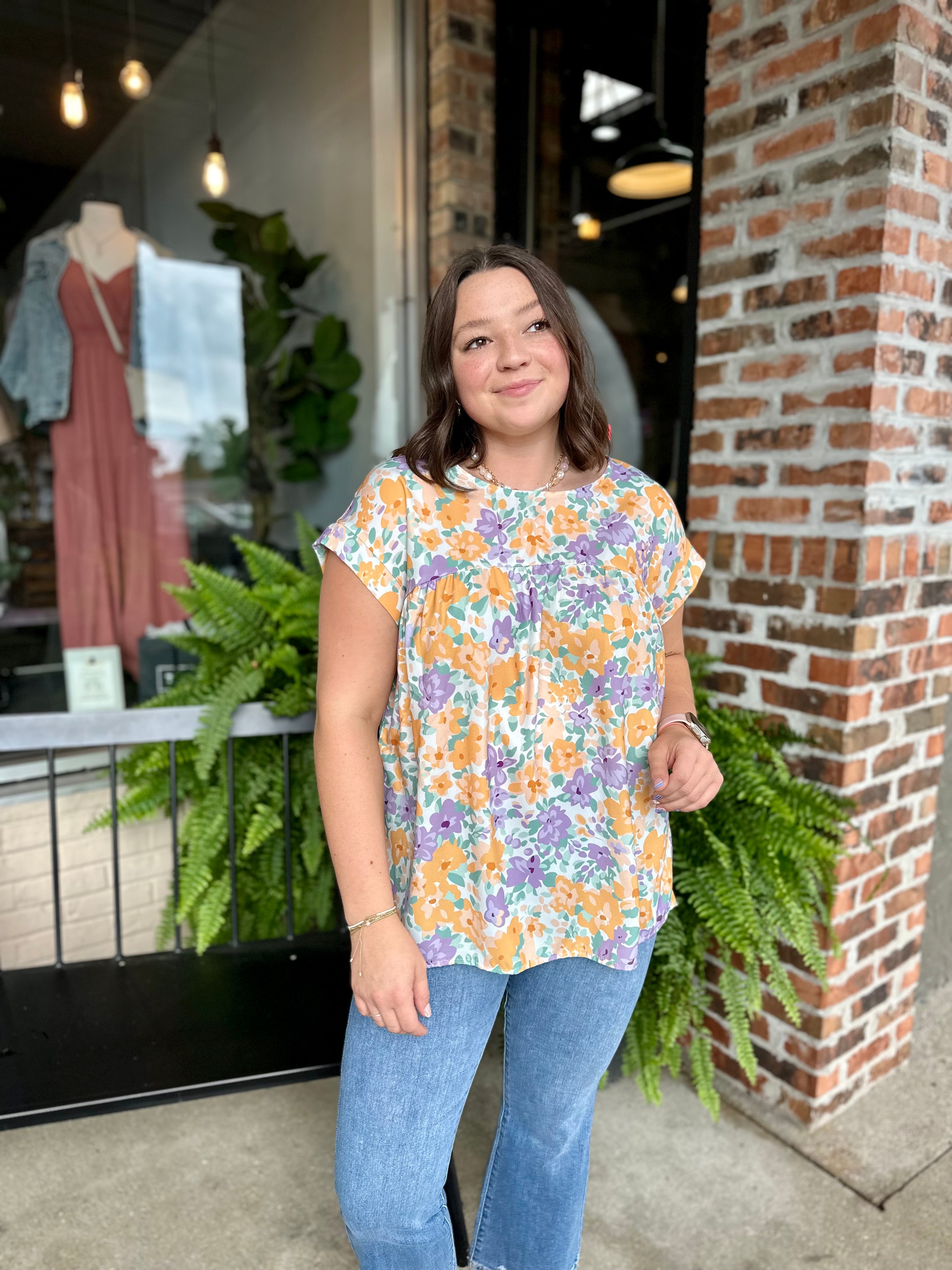 Yellow Floral Babydoll Blouse - FINAL SALE