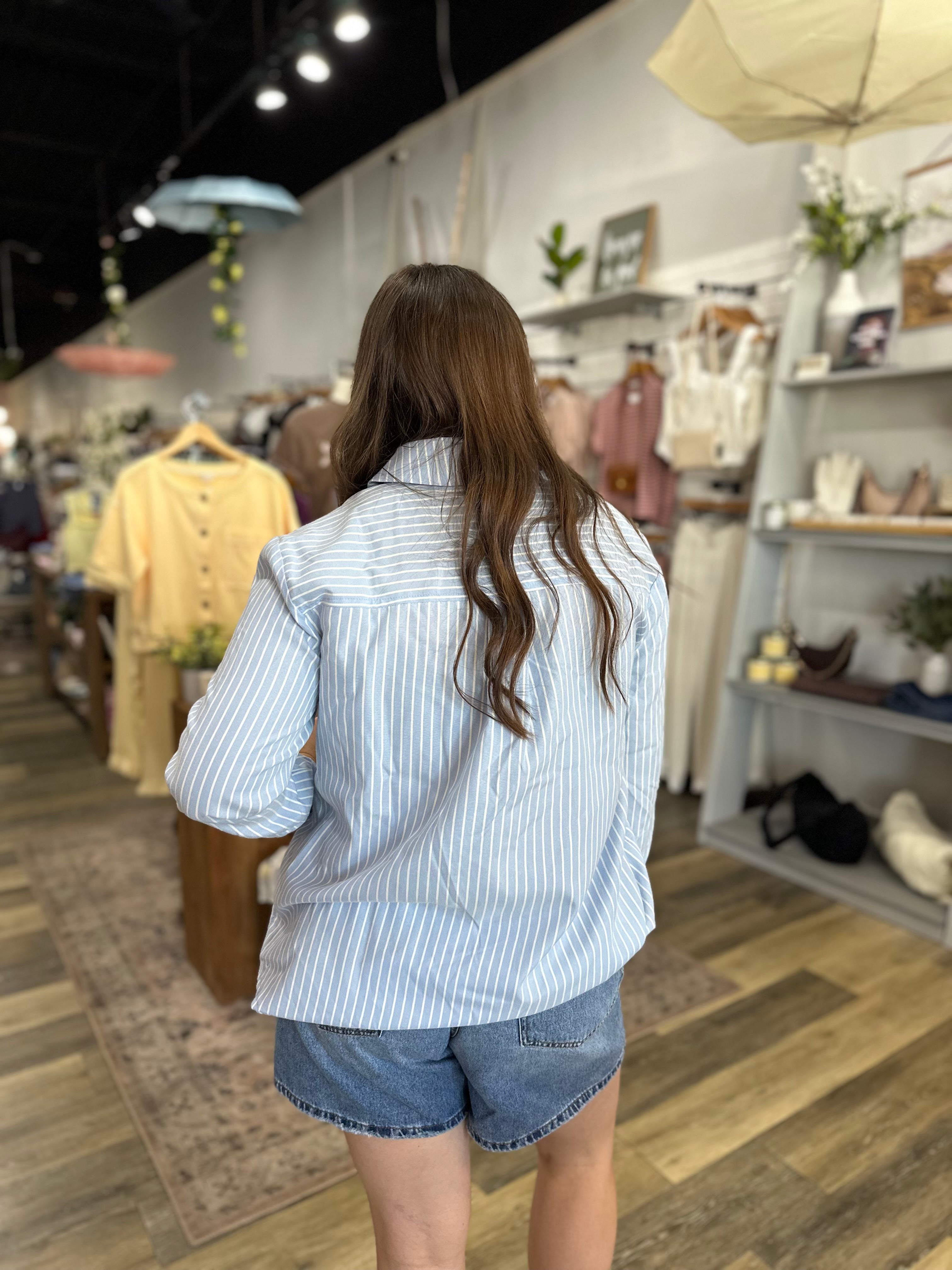 Blue Stripe Button Down Shirt