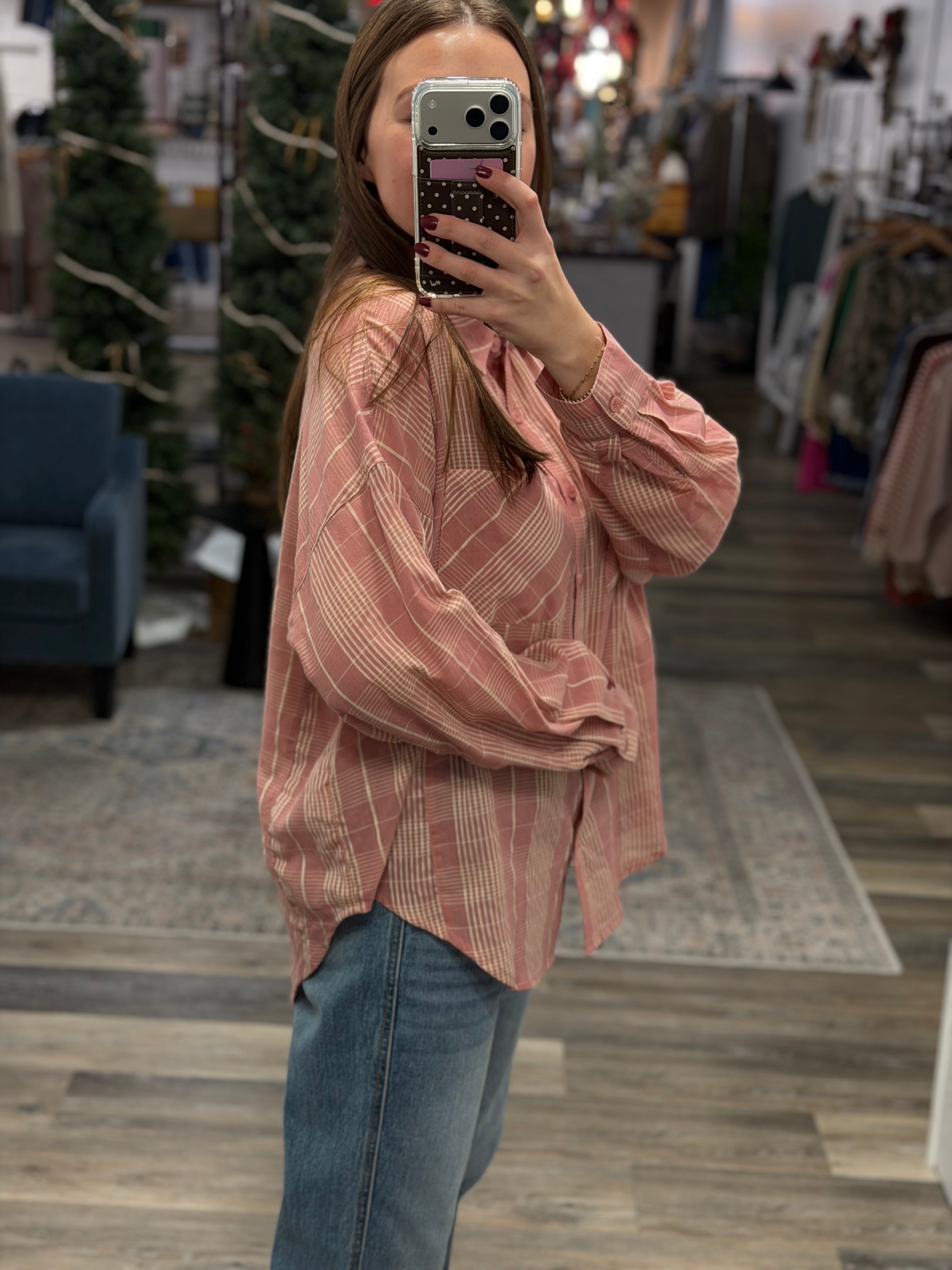 Rose Soft Plaid Shirt - FINAL SALE