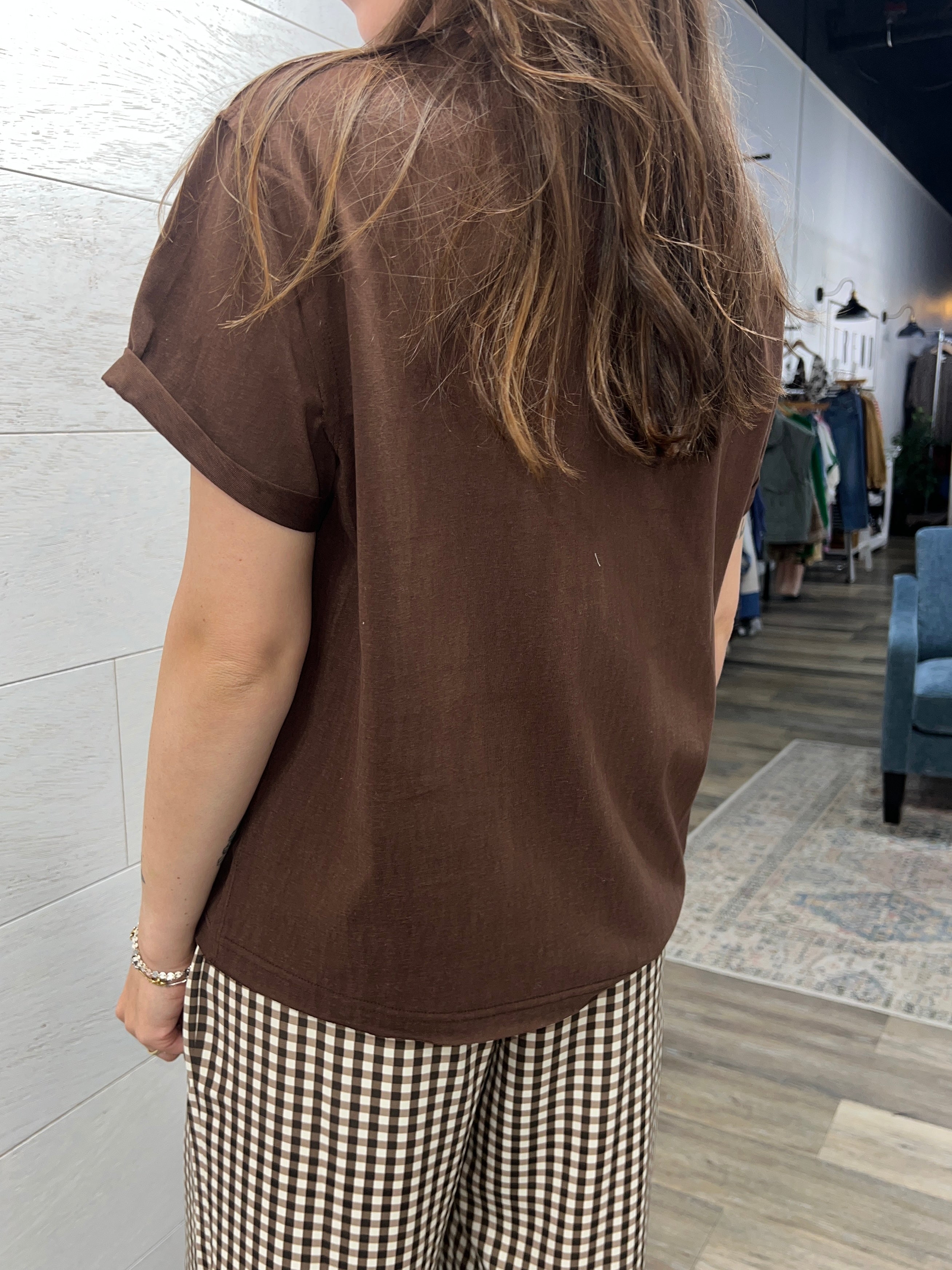 Brown Short Sleeve Baby Tee