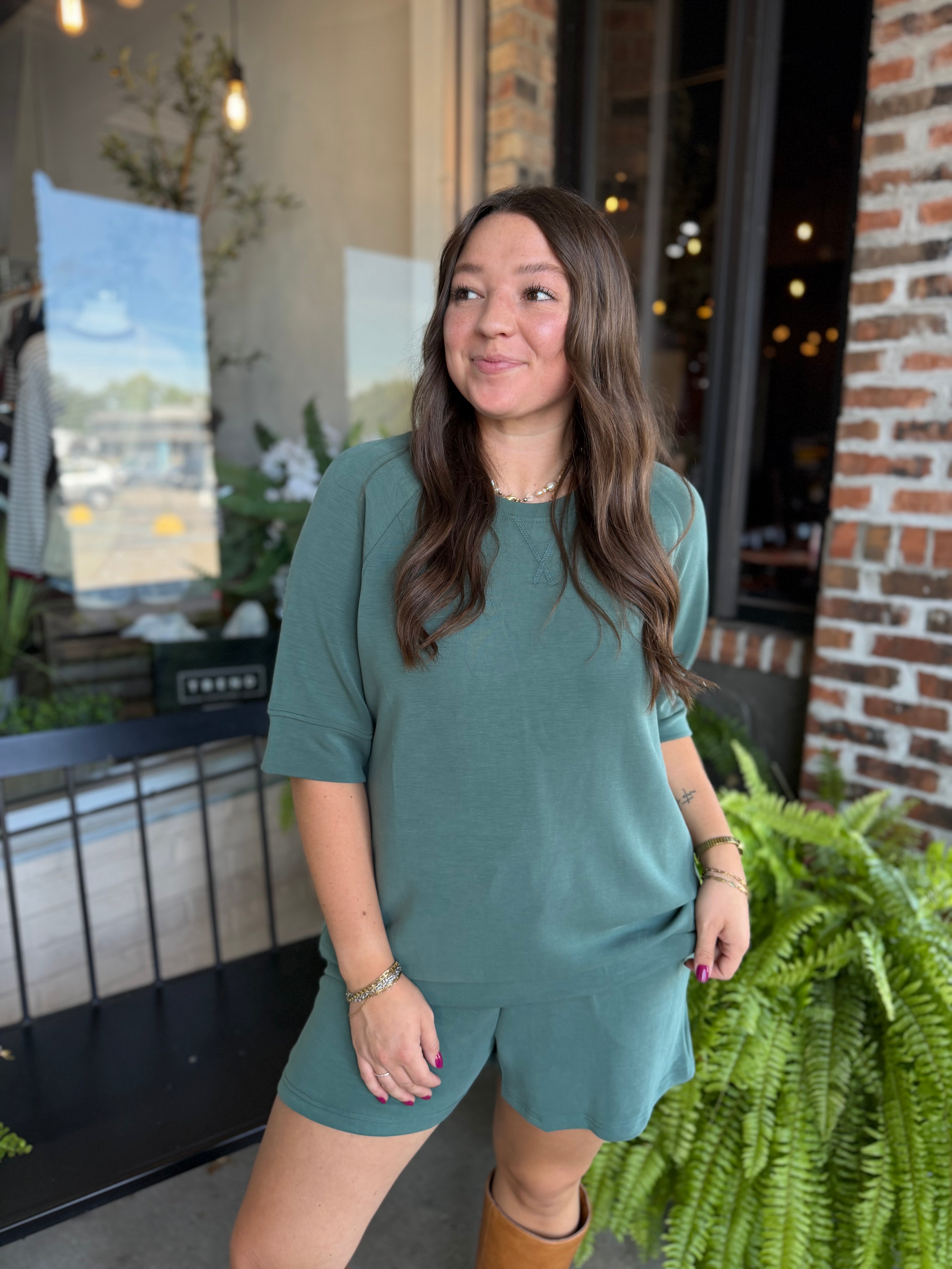 Green Laguna Short Sleeve Top