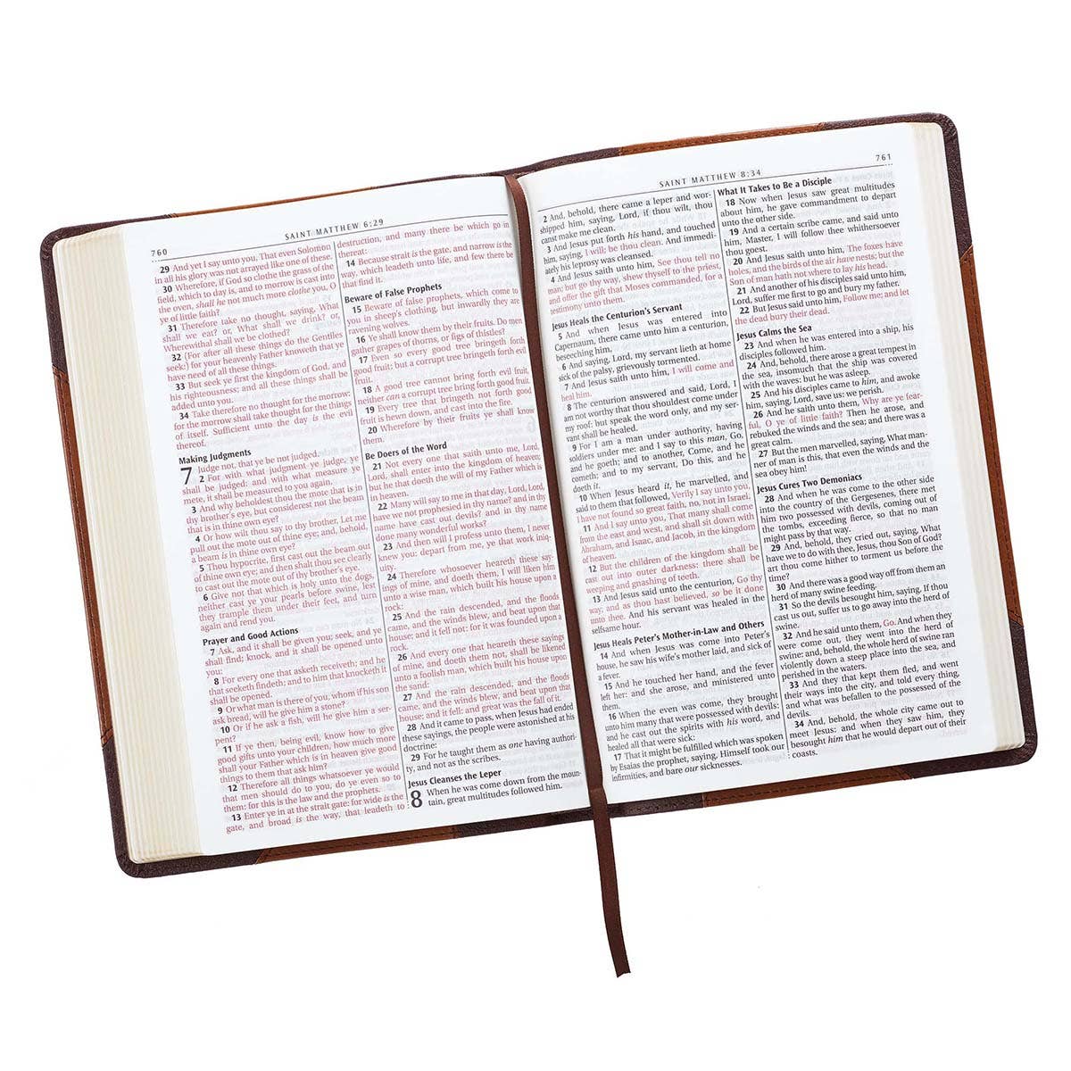 KJV Bible Thinline LP Faux Leather, Brown Two-tone