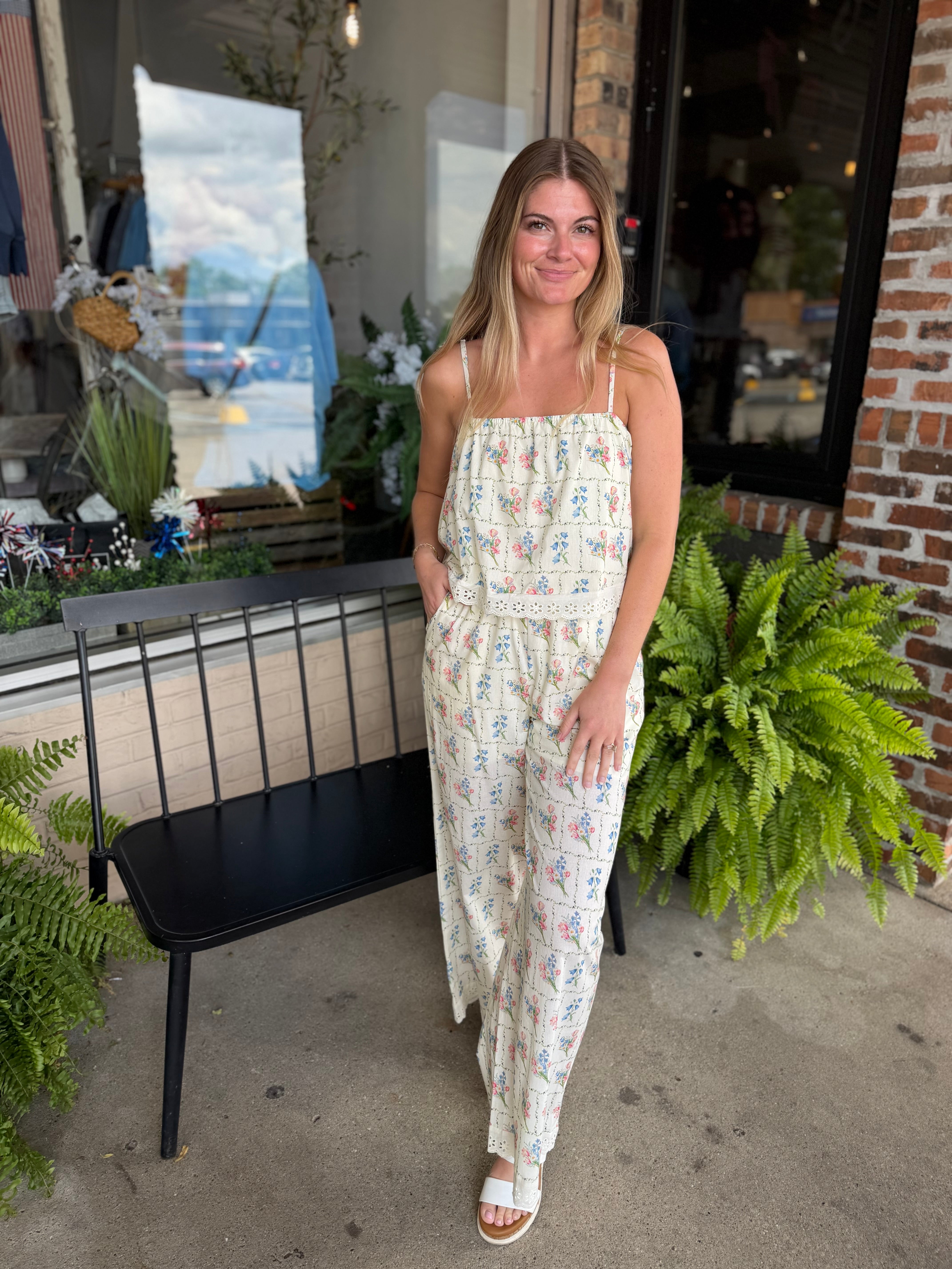 Floral Wide Leg Pants