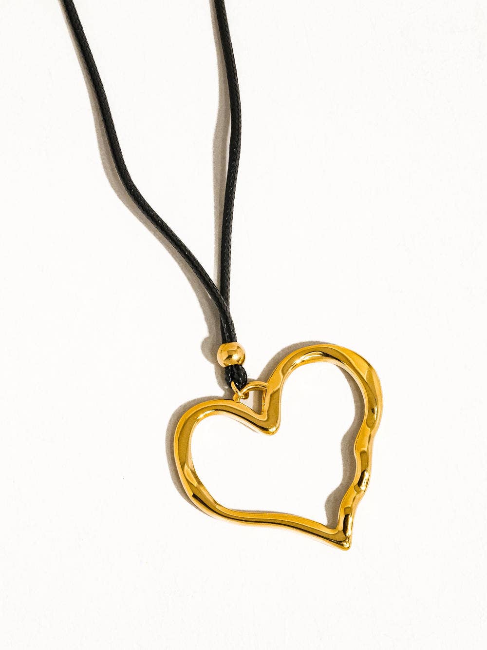 18K Gold Non-Tarnish Large Heart Necklace