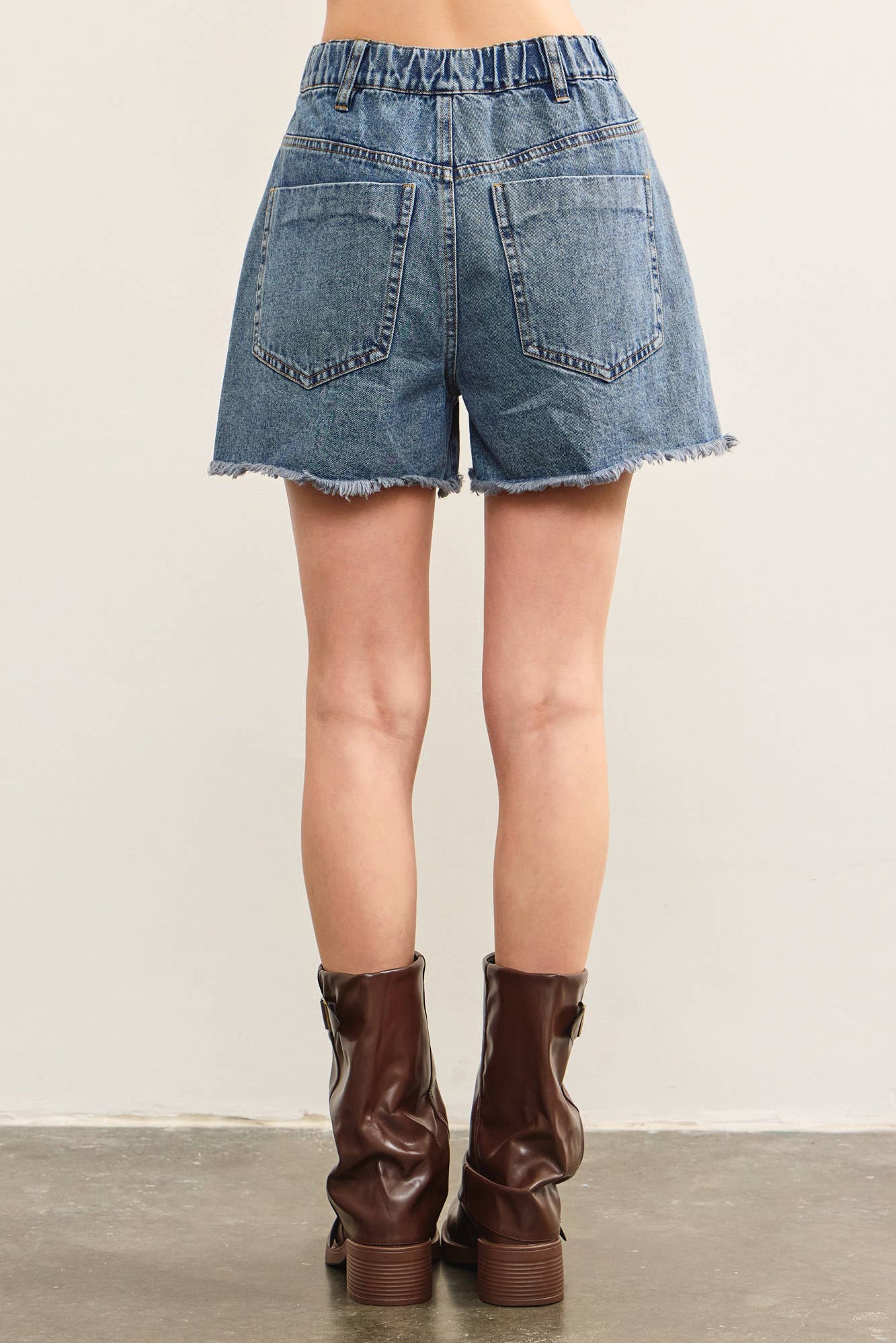 Tied Front Raw Edge Denim Shorts - FINAL SALE