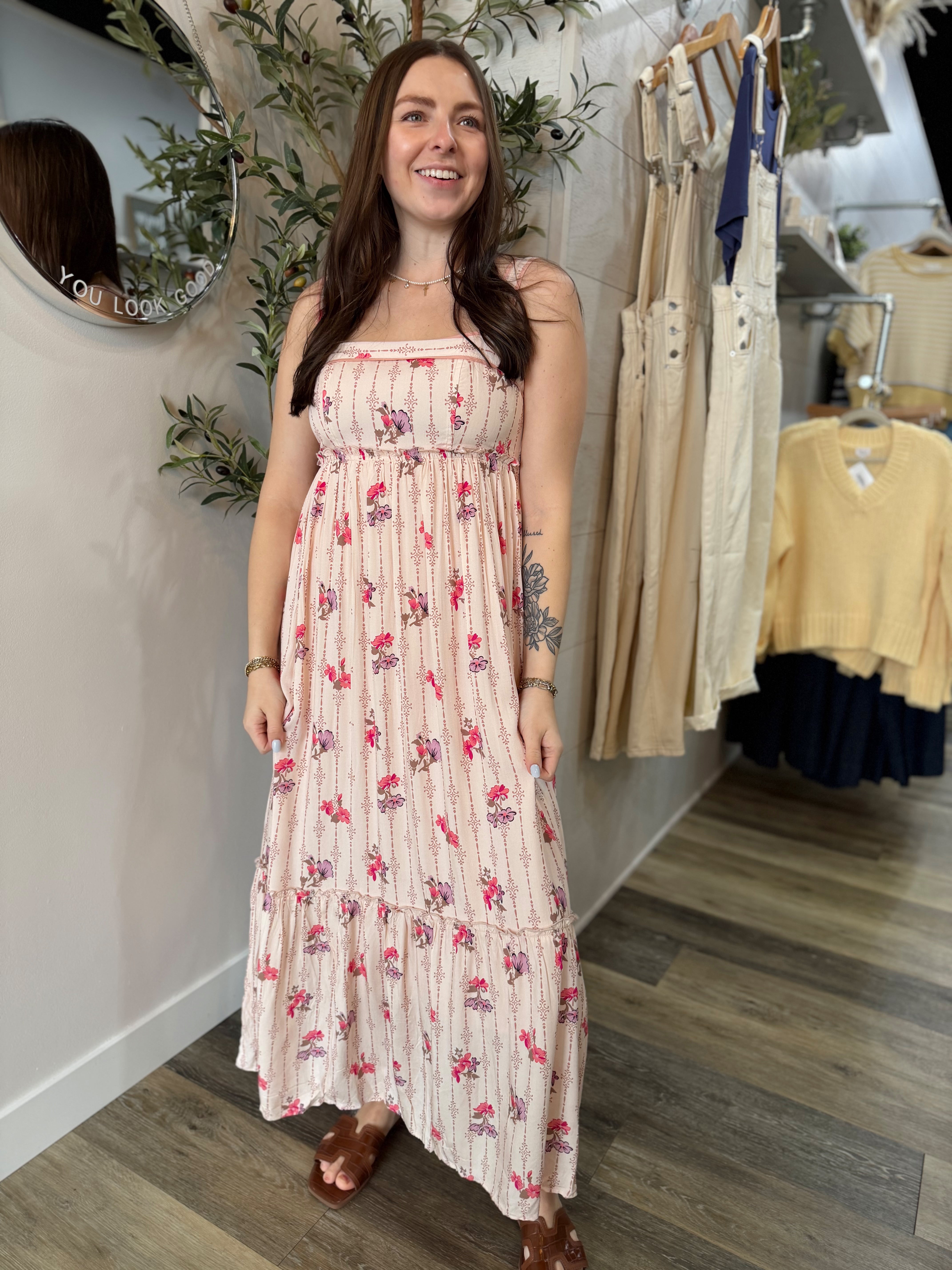 Peach Floral Maxi Dress – Trend Clothing Peach Floral Maxi Dress – Trend Clothing