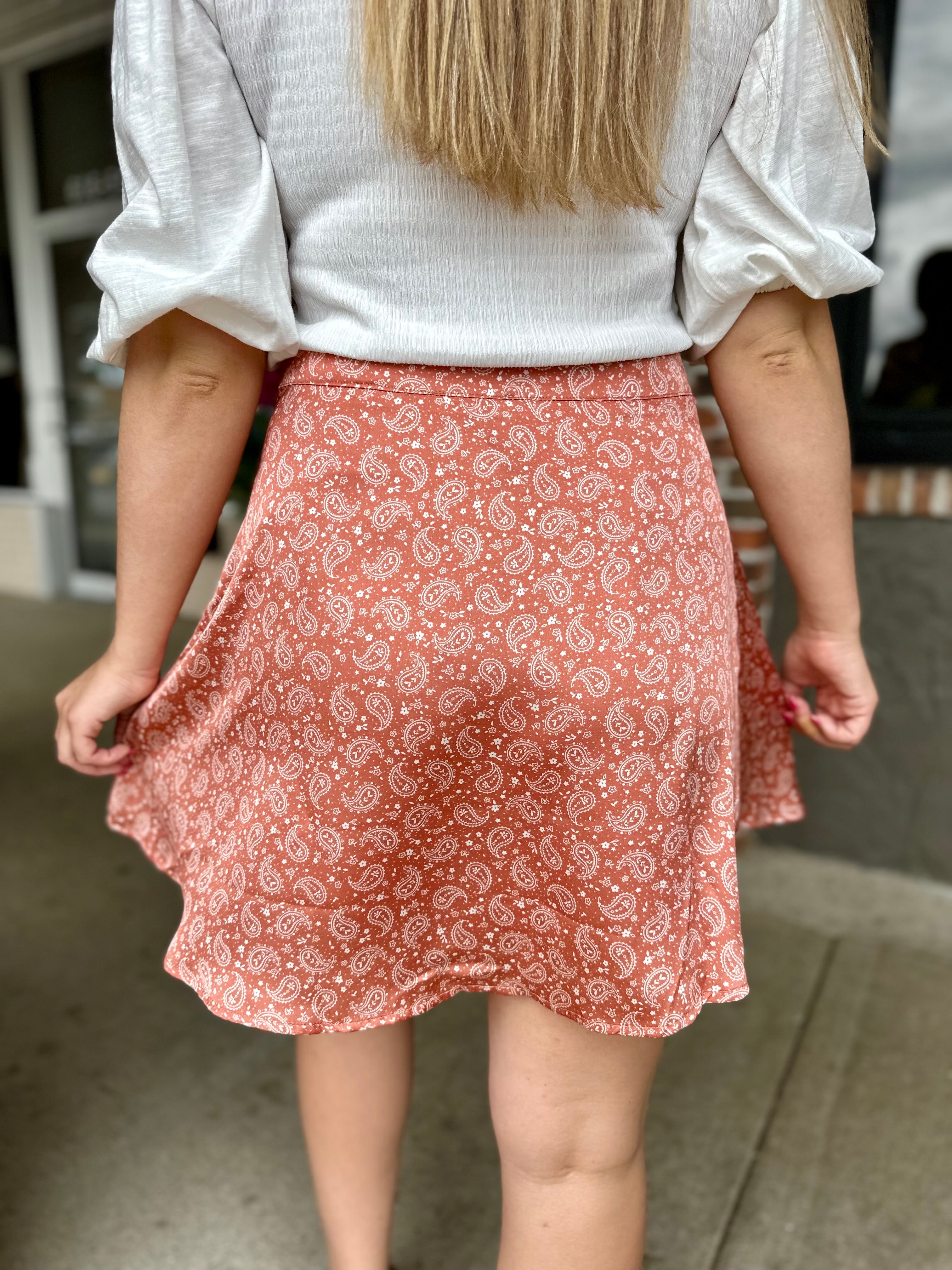 Orange Paisley Skirt