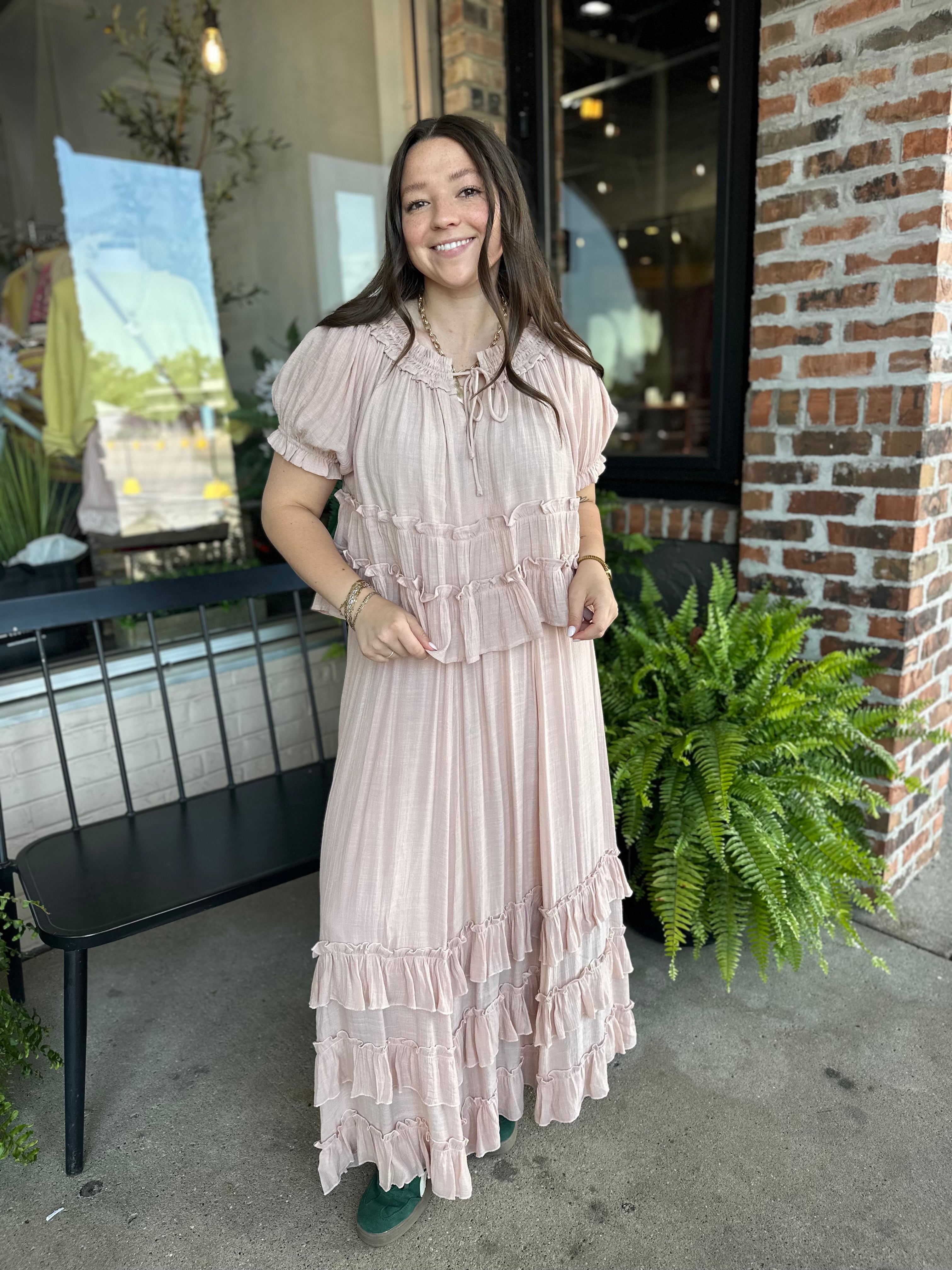 Blush Tiered Ruffle Layer Top