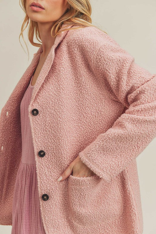 Blush Sherpa Jacket FINAL SALE Trend Clothing
