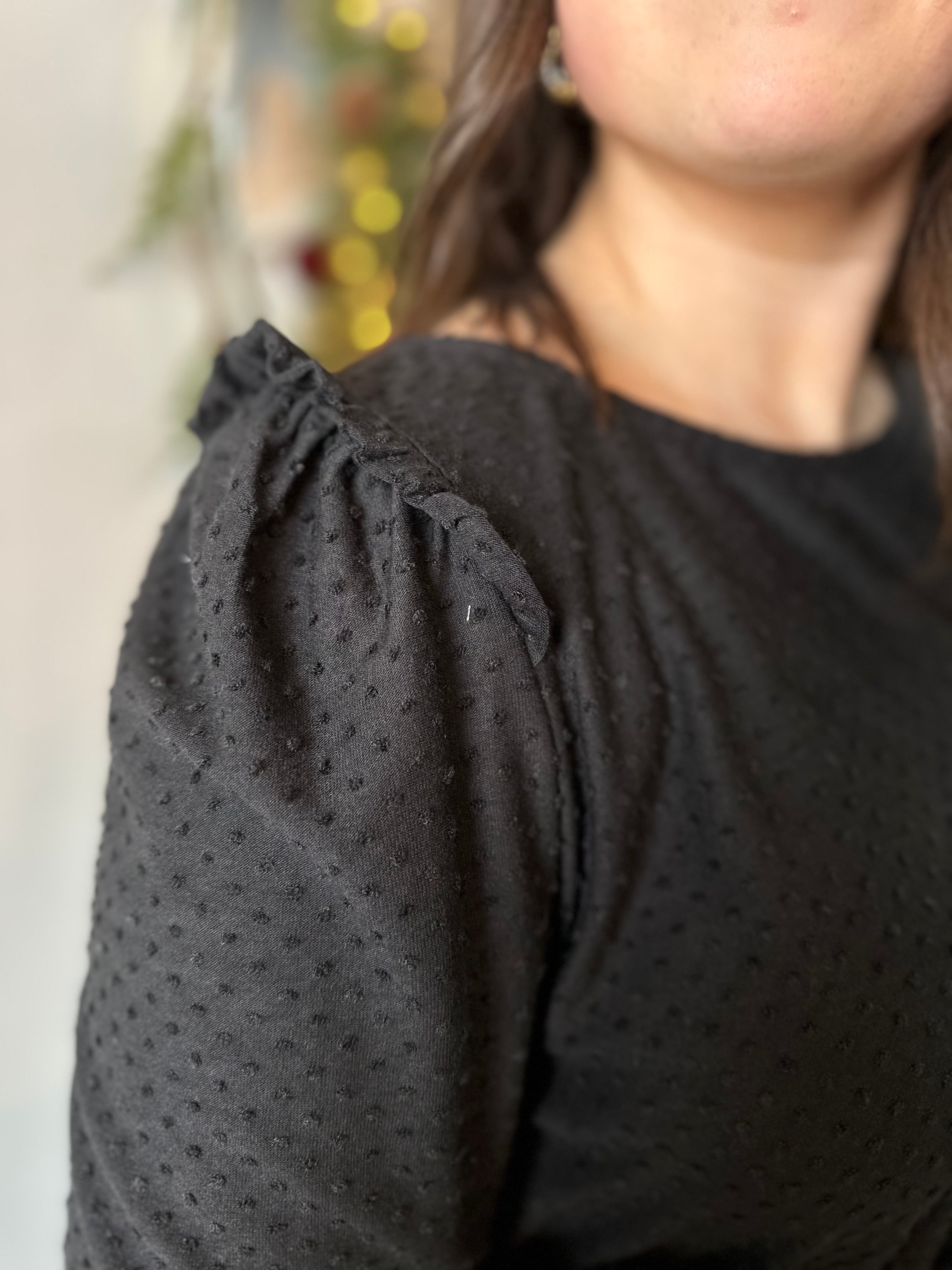 Black Textured Long Sleeve