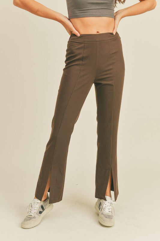 Brown Front Slit Pants - FINAL SALE