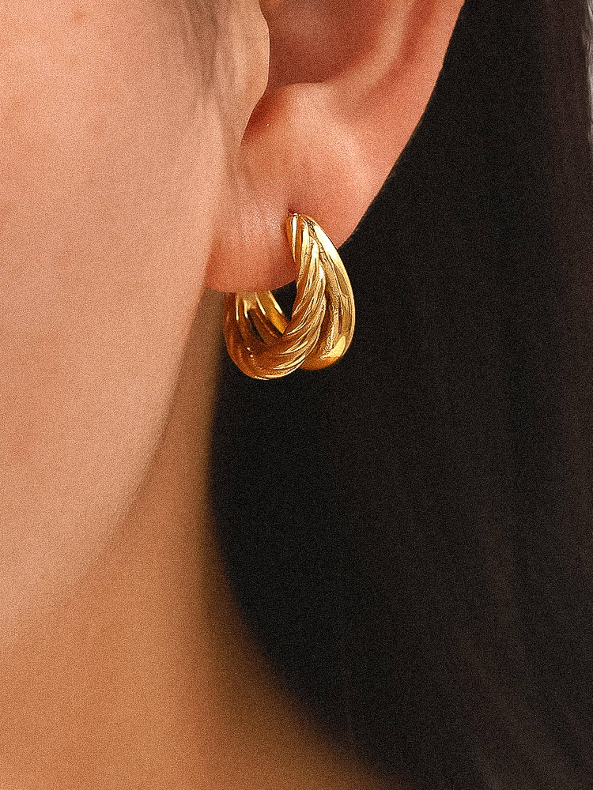 Braided Double Hoop Earring Non-Tarnish