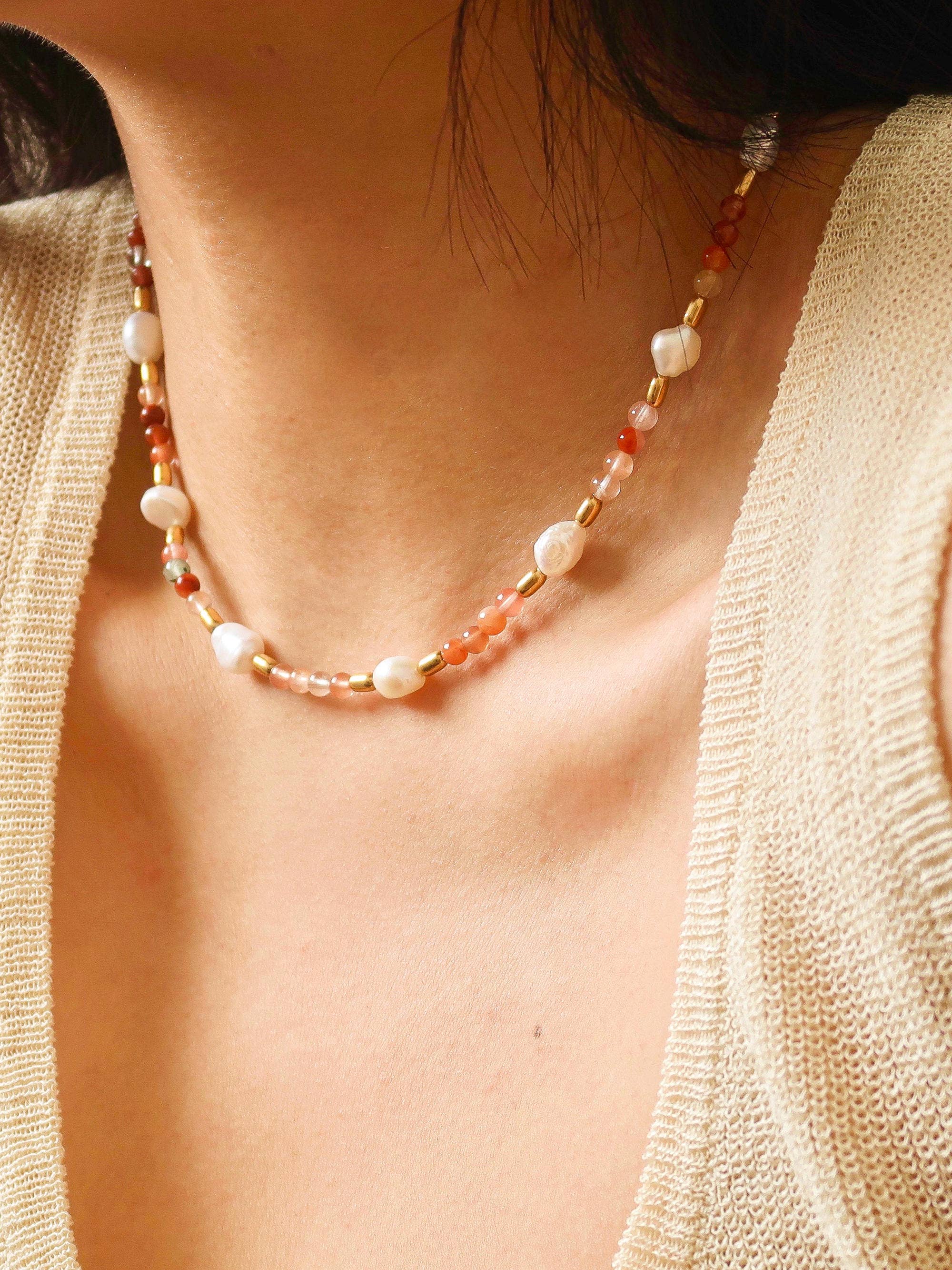 Rose Non Tarnish Bead Necklace