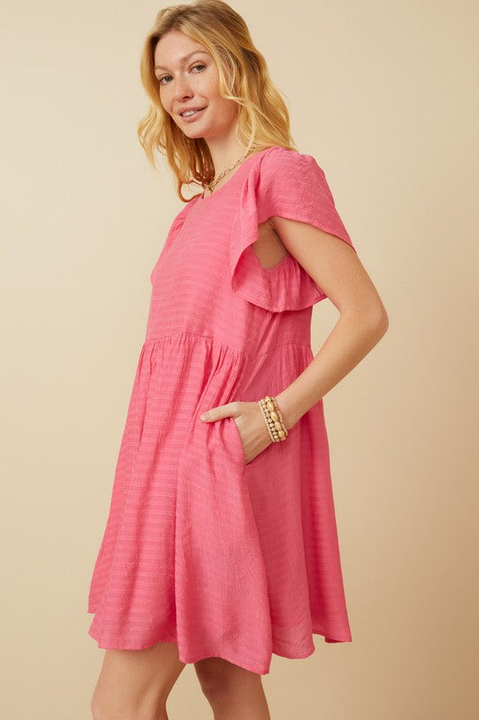Pink Puff Sleeve Dress - FINAL SALE