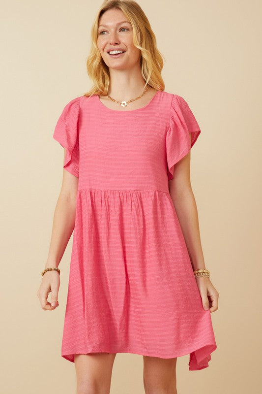 Pink Puff Sleeve Dress - FINAL SALE