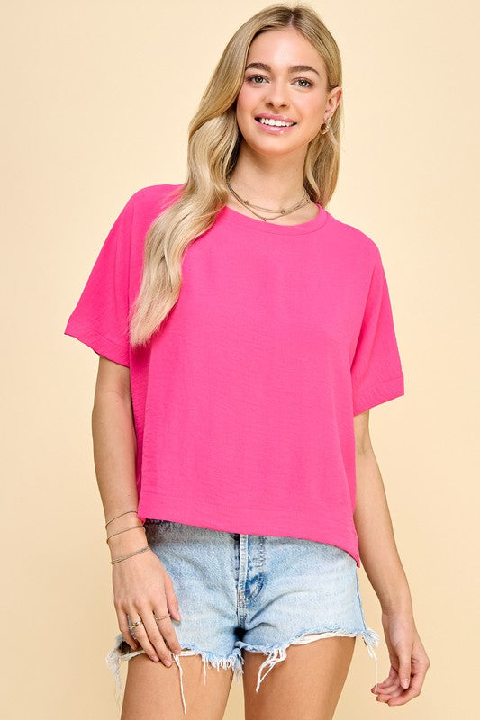 Pink Half Sleeve Top