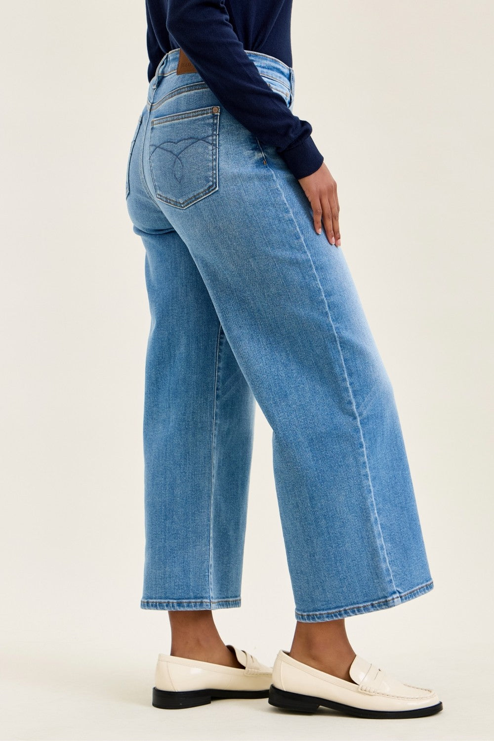 Mid Rise Wide Ankle Jeans