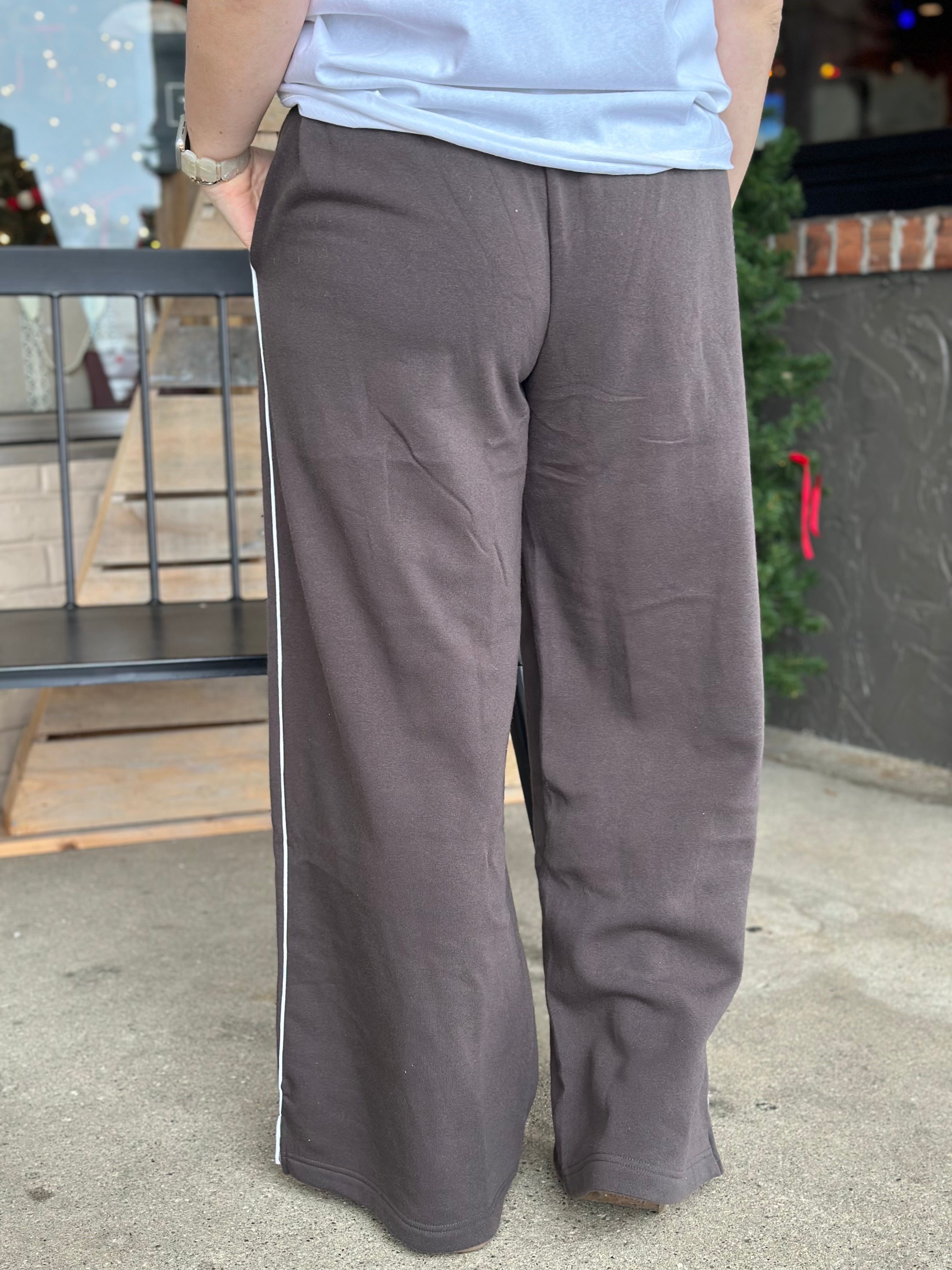 Charcoal Wide Leg Lounge Pants