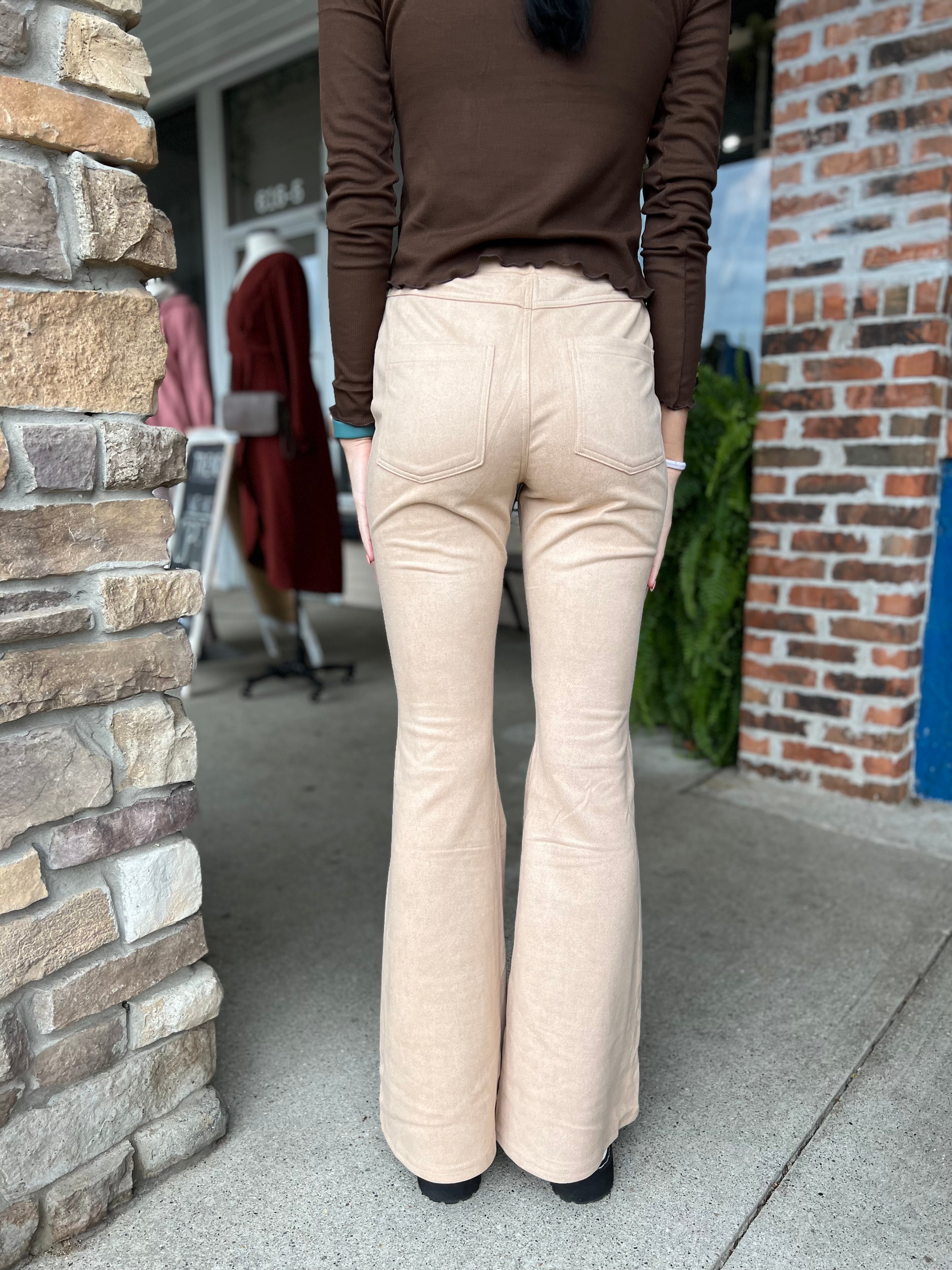 Taupe Suede Bell Bottoms - FINAL SALE