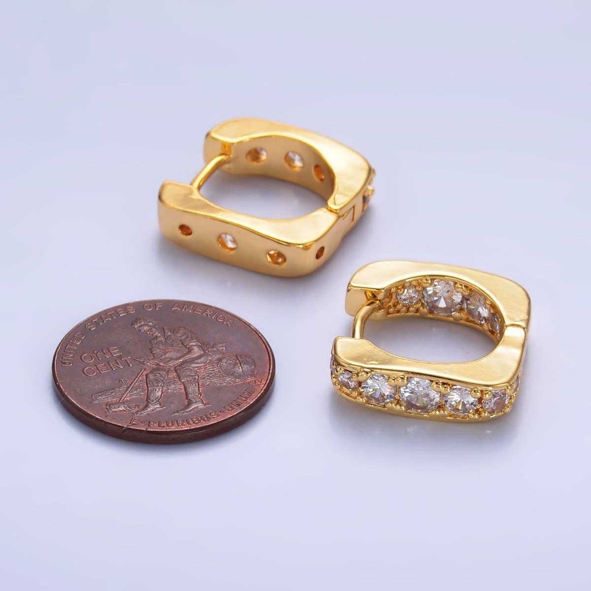 Gold Filled Square Huggie Earrings
