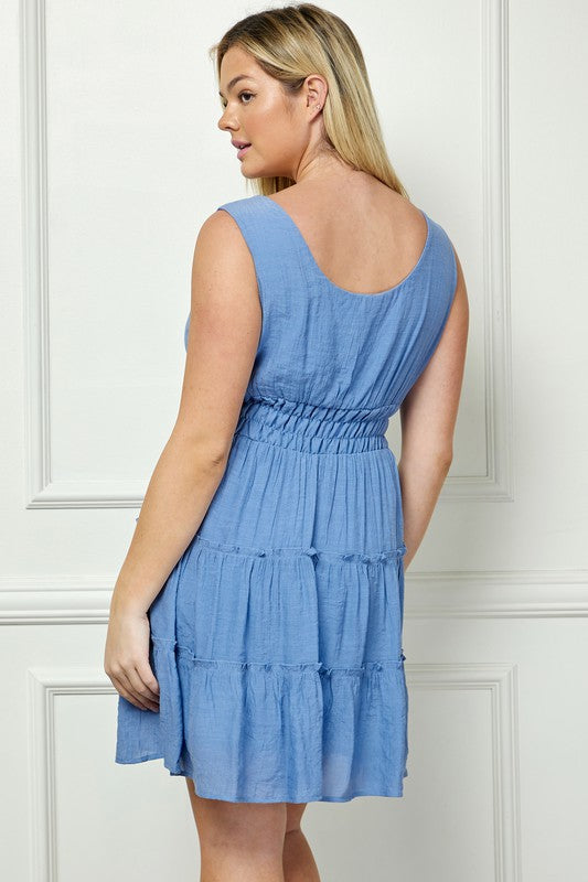 Plus Denim Tiered Dress - FINAL SALE