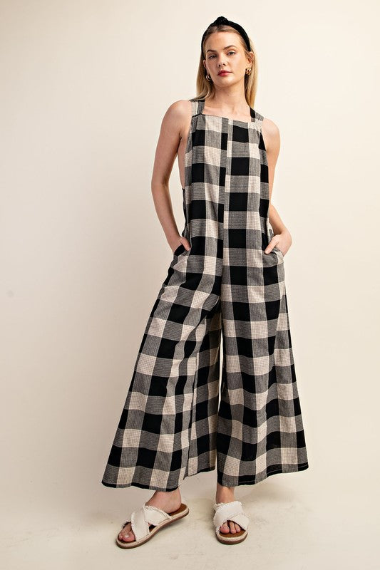Black Checkered Jumpsuit