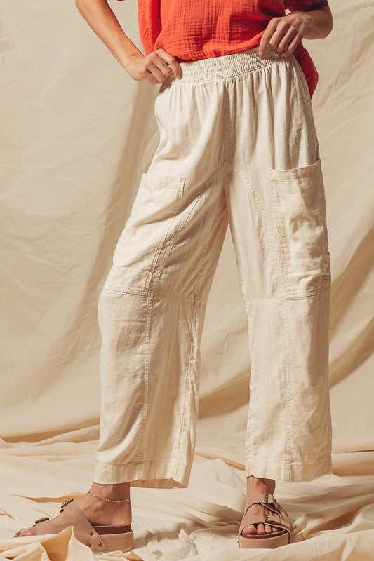 Natural Slouchy Wide Leg Pants