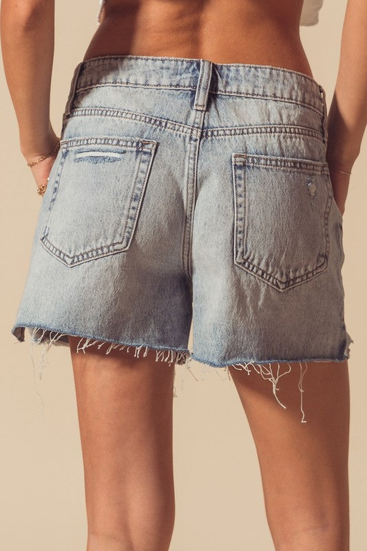 Distressed Denim Shorts