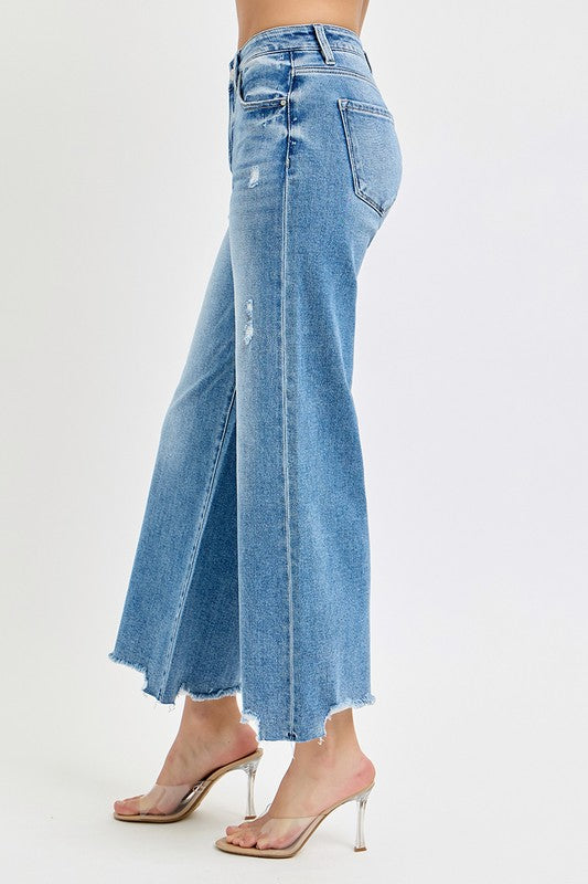 High Rise Crop Wide Leg Jeans