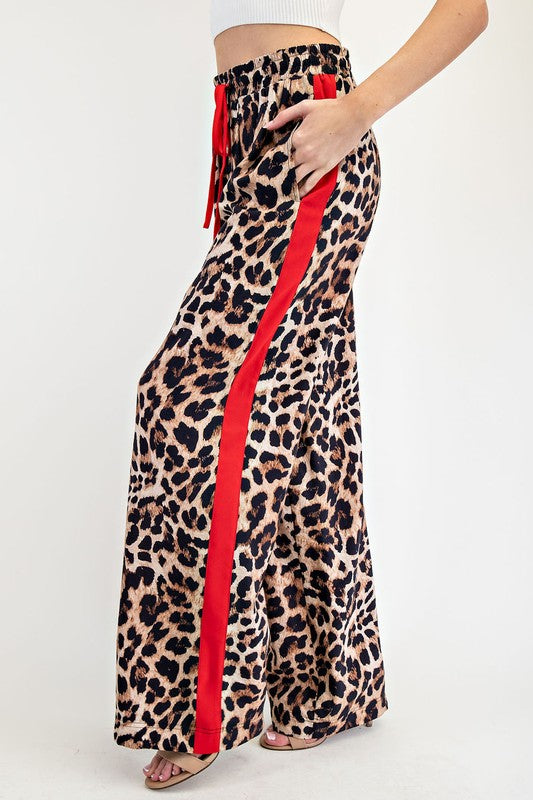 Red Leopard Track Pants