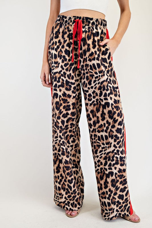 Red Leopard Track Pants