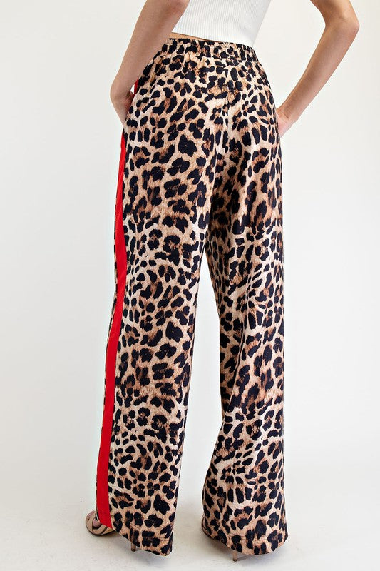Red Leopard Track Pants