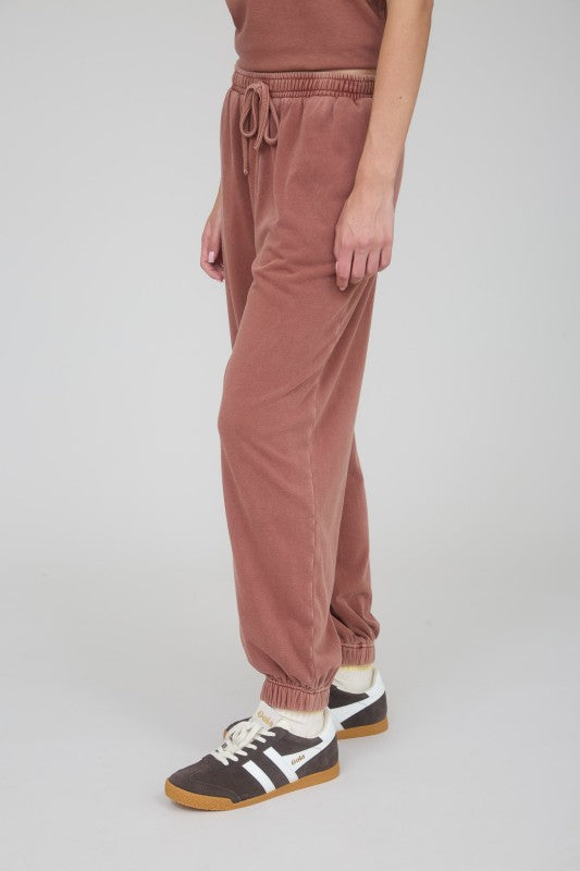 Terracotta Washed Drawstring Joggers