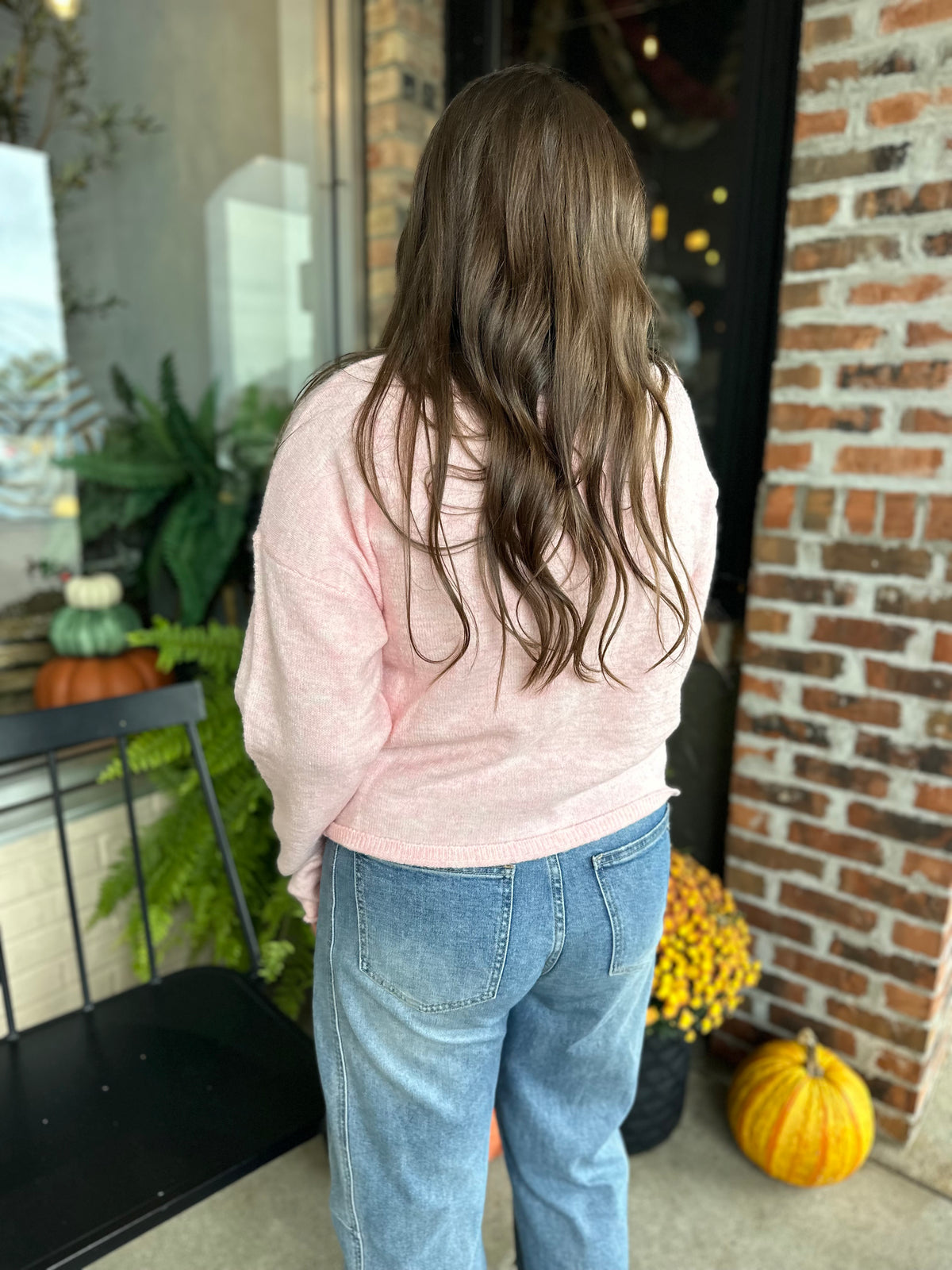 Pink Button Down Cardigan Top